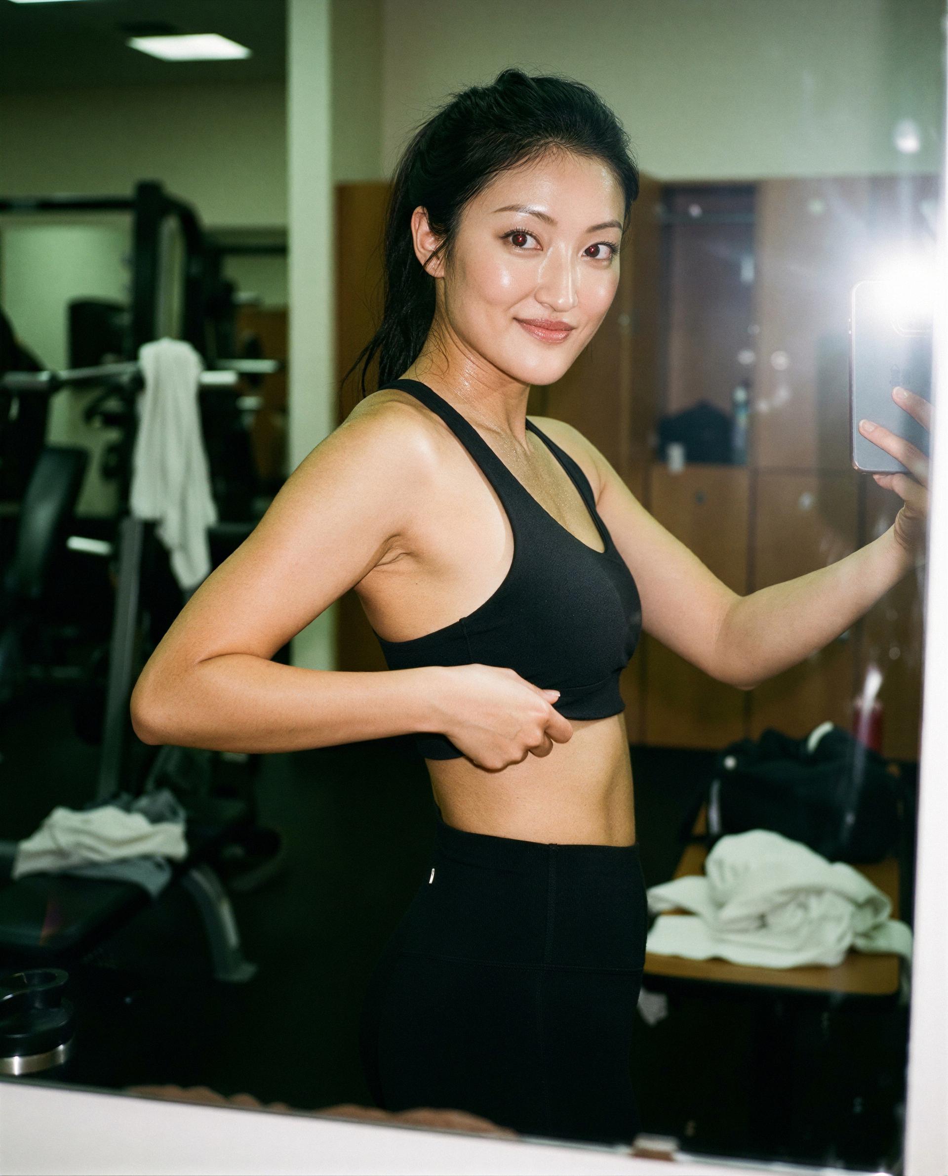 Fresh from the gym, a little breathless — come see the rest privately., by Leila Nguyen