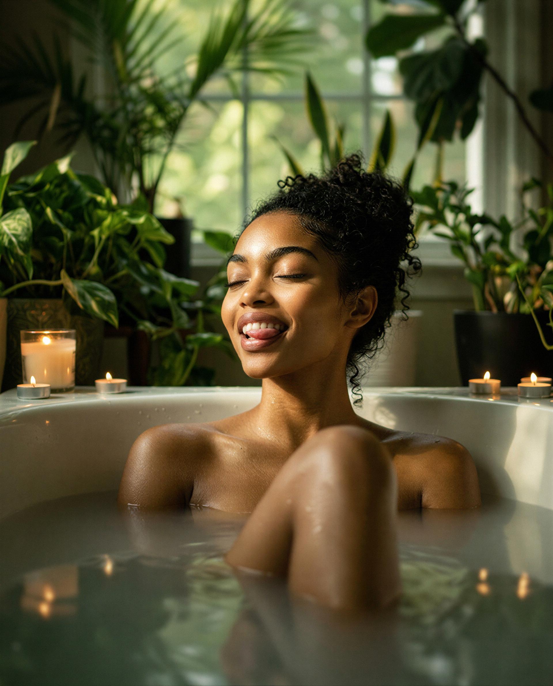 Candles lit, water warm—buy me a moment and I’ll make it unforgettable for you. 💋, by Samira Zulu