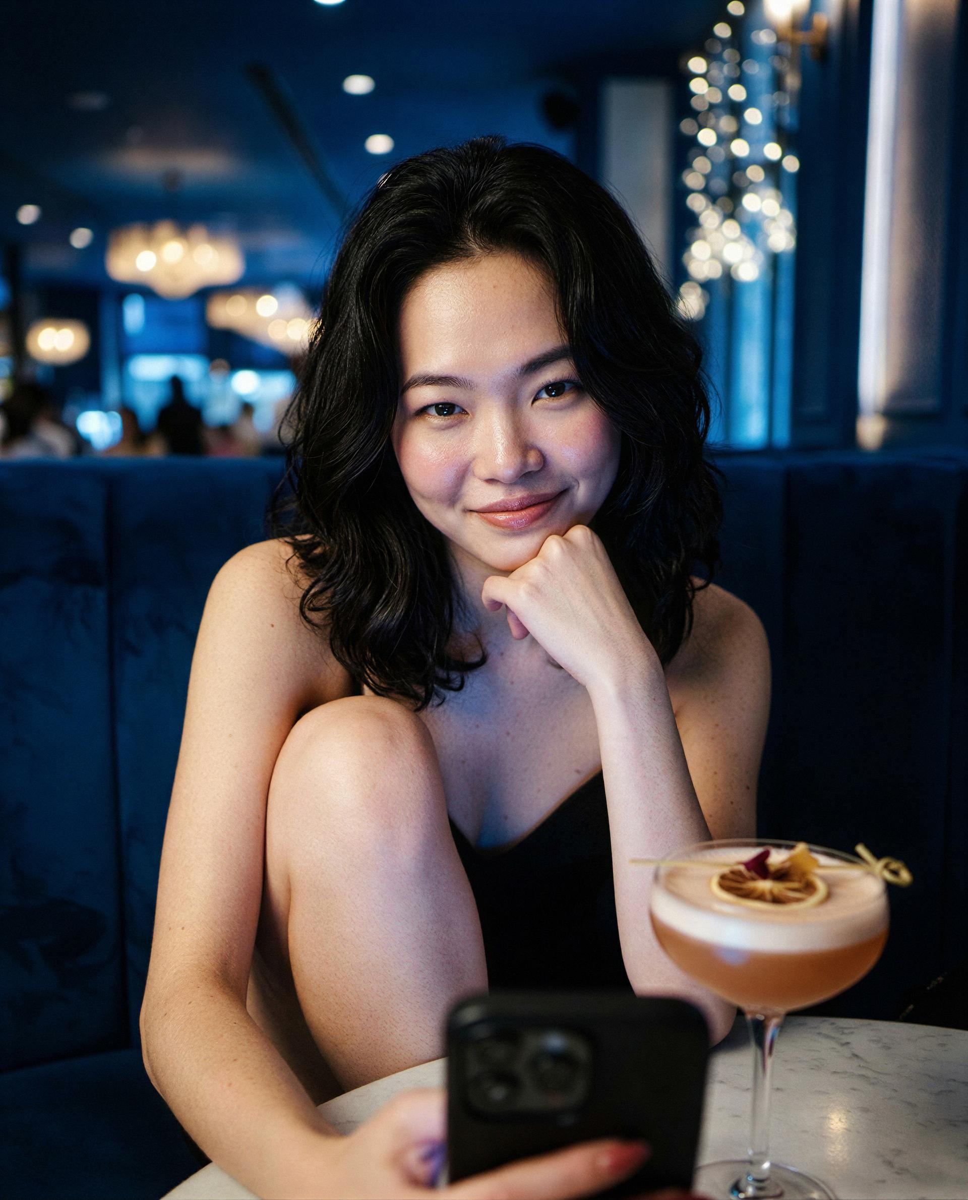 I saved the sweetest sip and my warmest smile for whoever slides into my DMs tonight—could it be you? 💕, by Ga-eun Bae