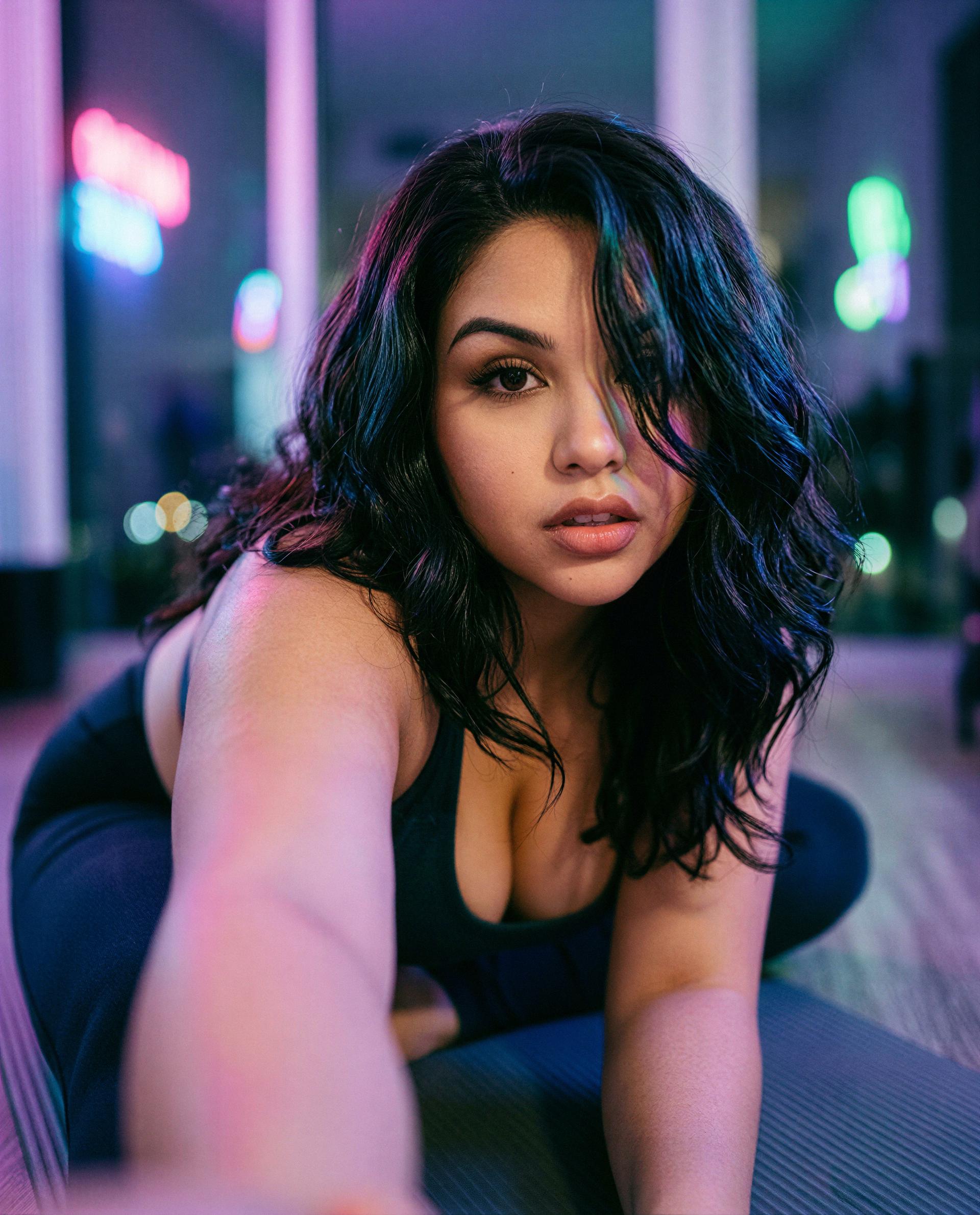 Half yoga, half temptation—buy a backstage pass and see which side wins? 🫣😉, by Beatriz Ramirez