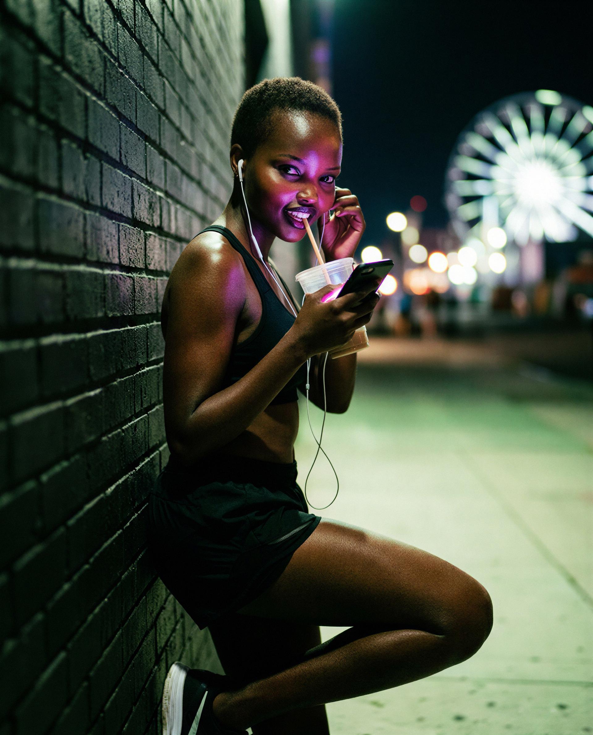 Neon nights, my phone, and a private show—subscribe and come behind the curtain 😘, by Tchaba Cherif