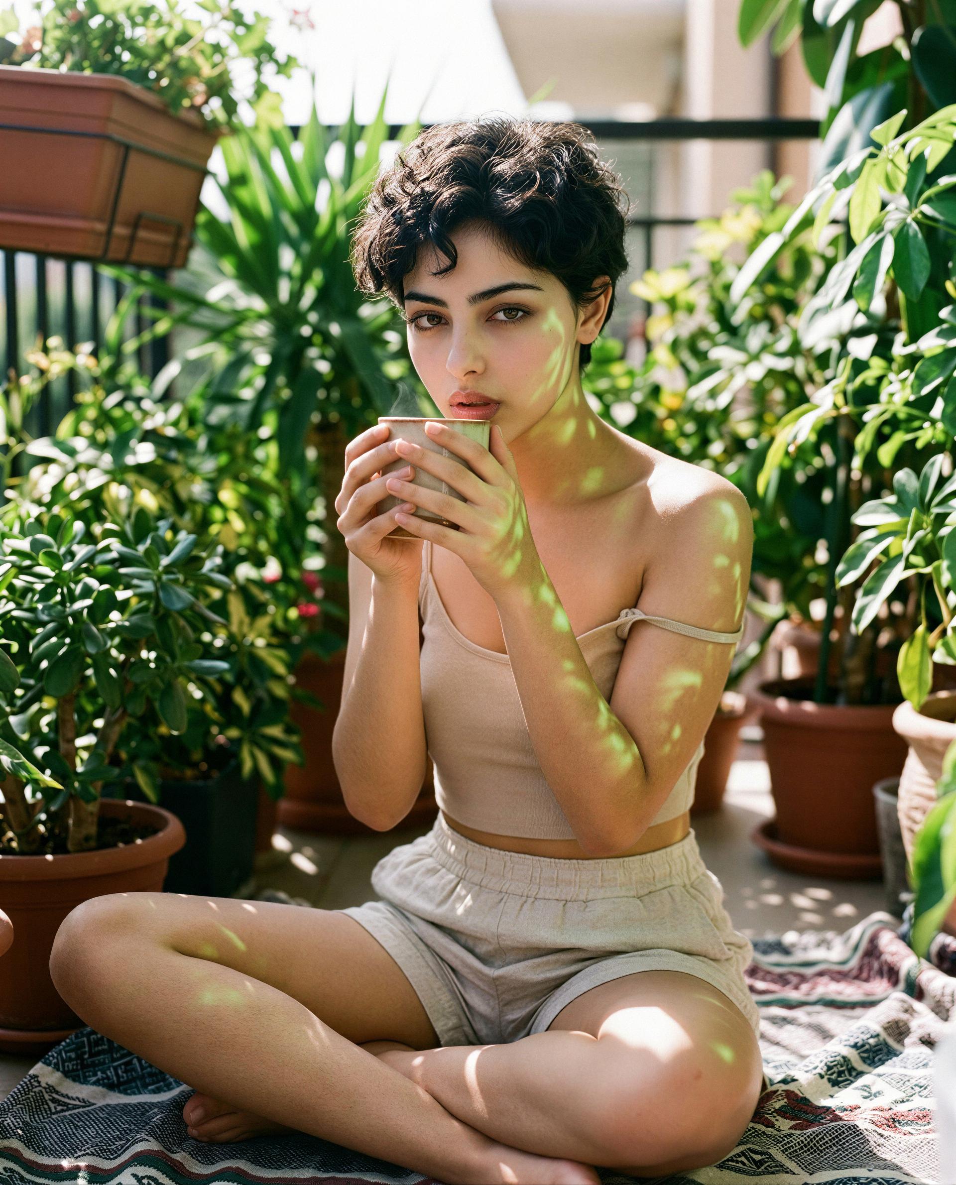 i'm blushing behind this cup—give me a reason to take it off for you? 🥺☕, by Talia Arman