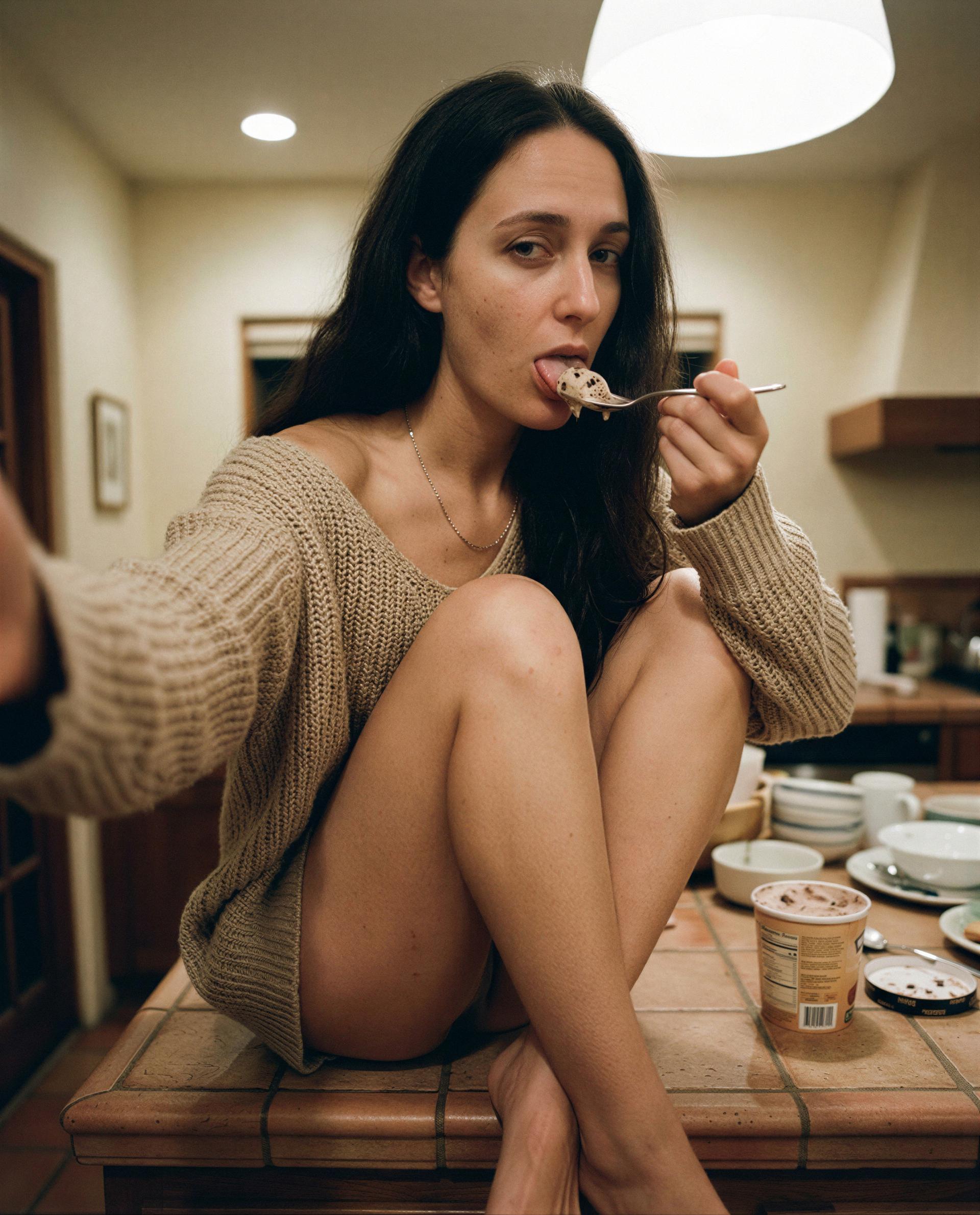 Left a spoon with your name on it - sneak in and taste how I like dessert when it’s just us 😉🍨, by Emily Schäfer