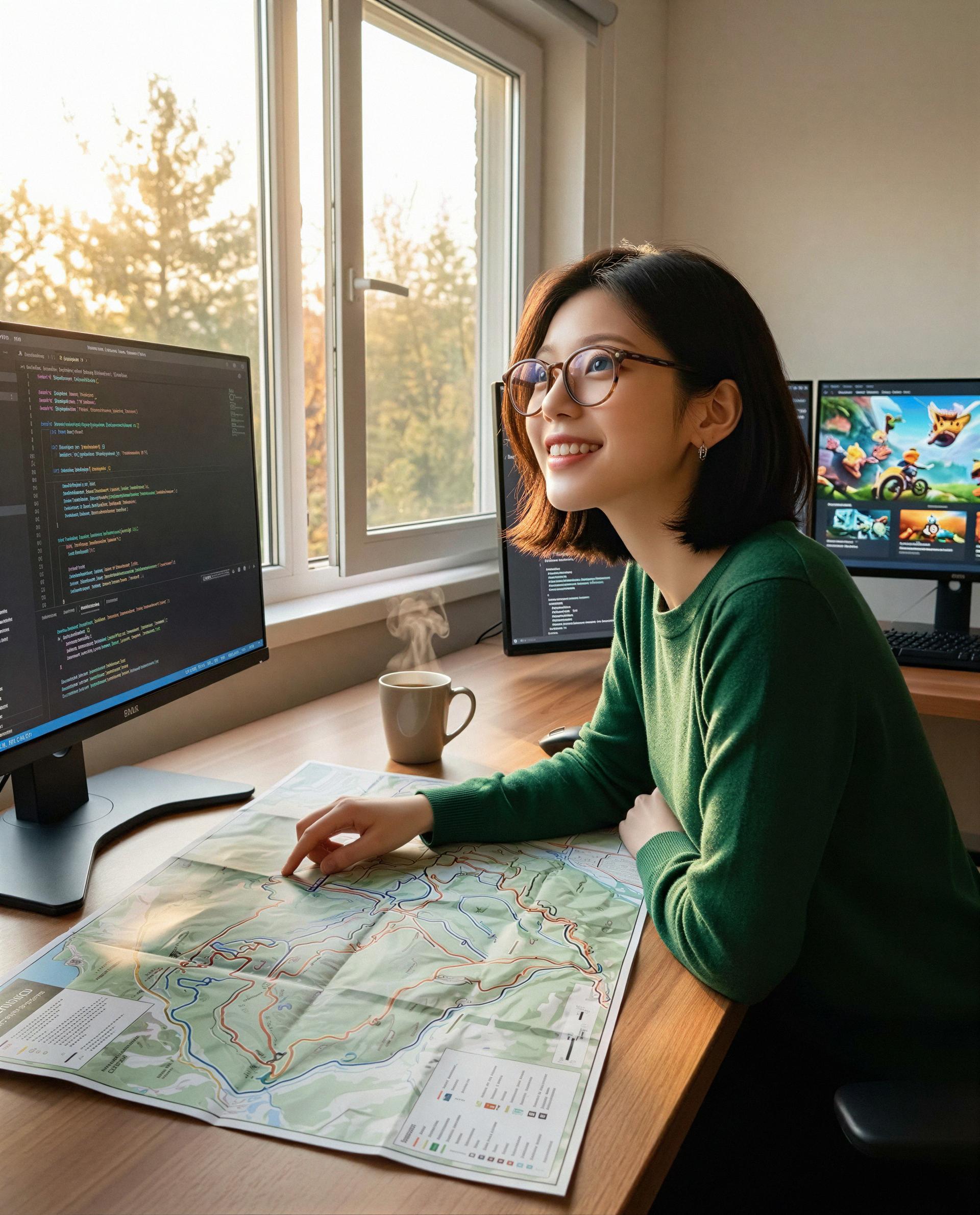 Jiyeon Yoon: Mornings like this are perfect for dreaming up new worlds and planning the next adventure. Coffee, code, and a bit of nature.