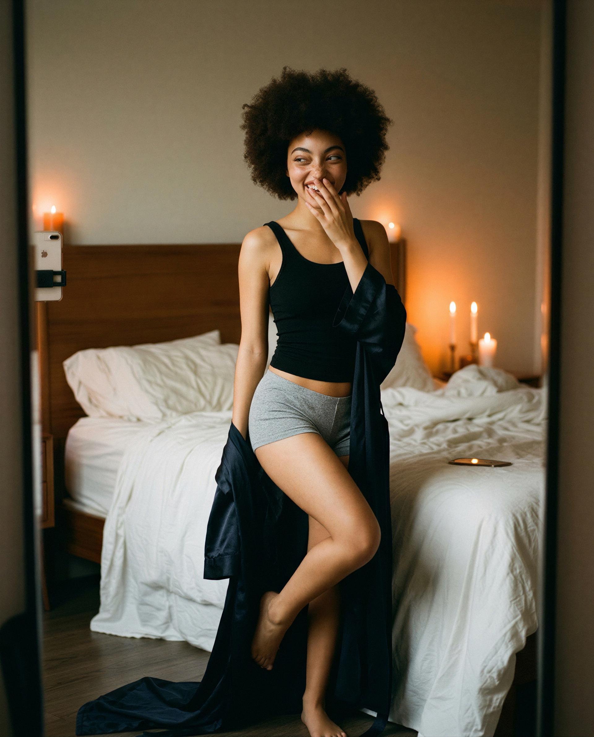 Candles, silk, and a little mischief—come be the reason my night gets interesting 😘, by Zaria King
