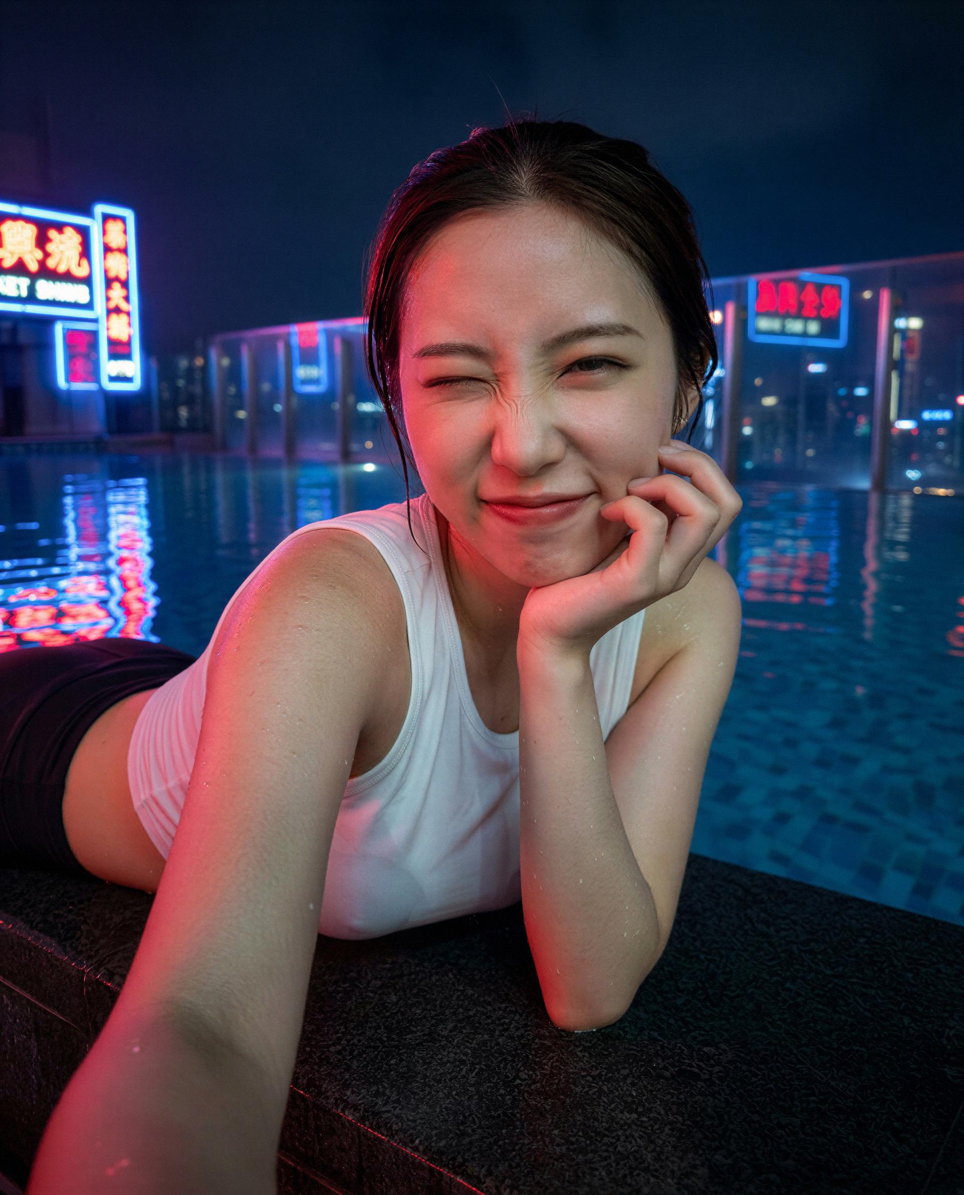 Pool's warm, I'm warmer—wanna come test it?, by Daisy Ping Zhang