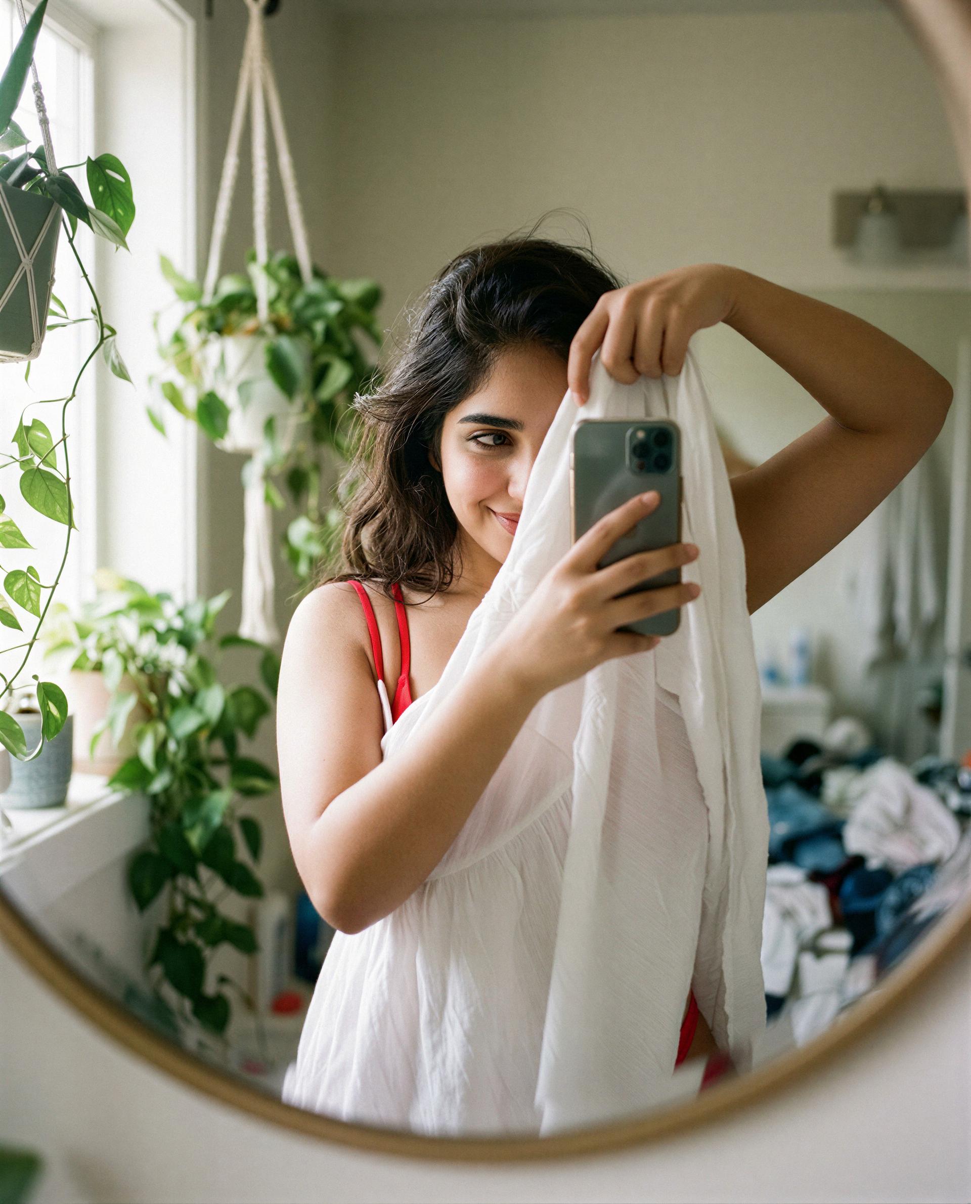 I'm hiding something under this—think you can handle a sneak peek? 🫣🔥, by Reem Shimon