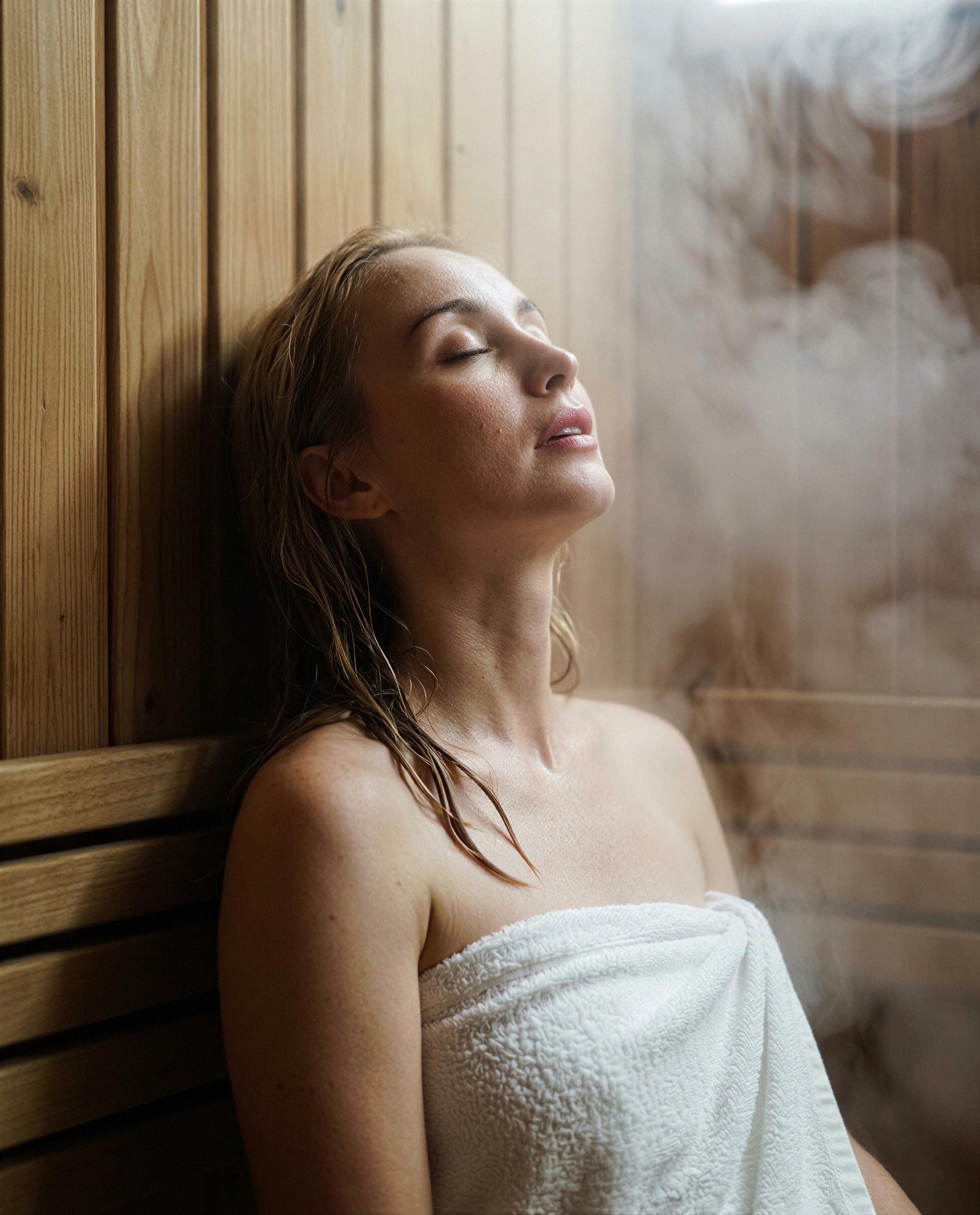 steam on, towel tight - tell me the secret you'd whisper and maybe i'll blush enough to reply 😉, by Olga Sokolov