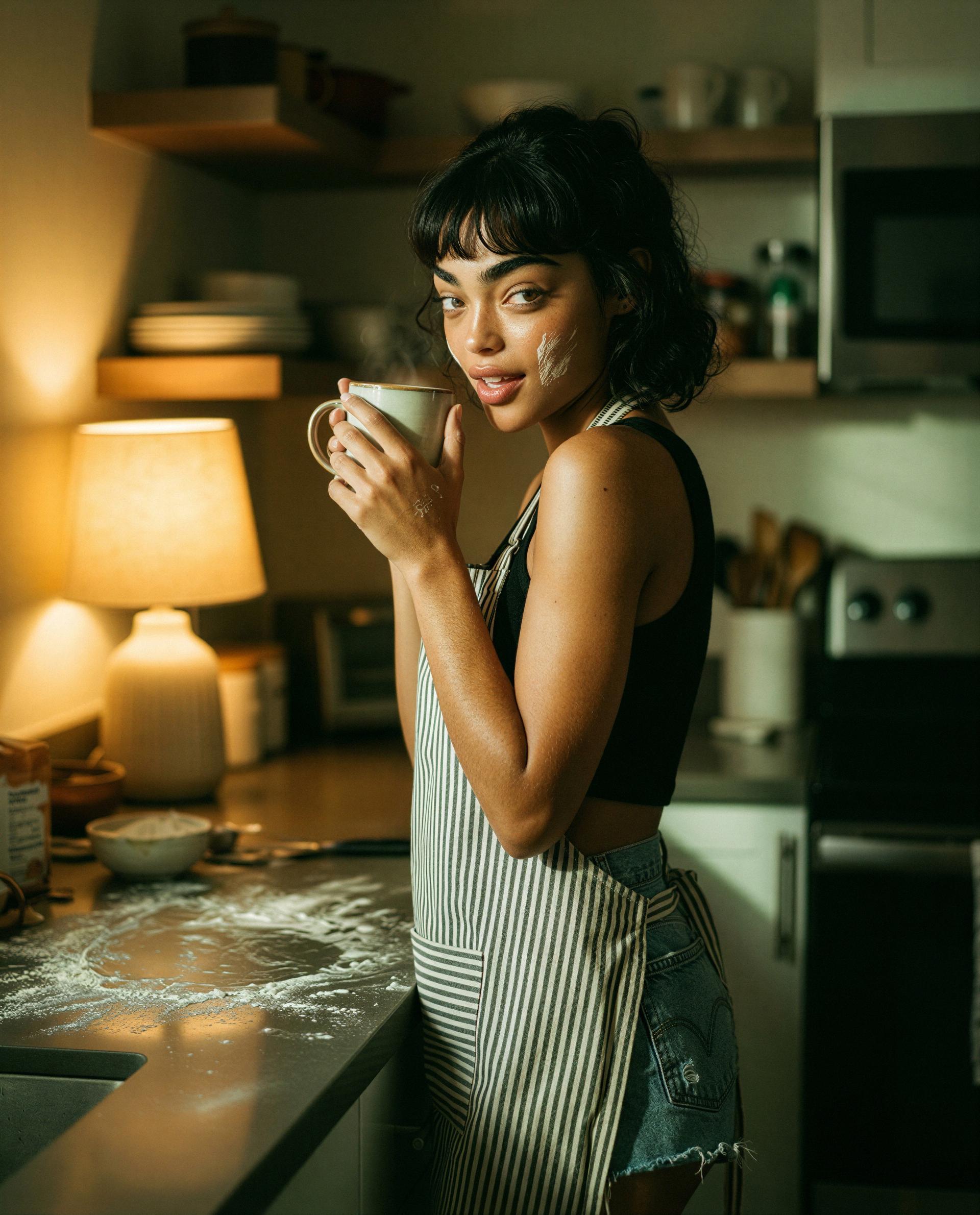Messy apron, hotter intentions - wanna be my after-hours taste tester? 😘, by Faith White