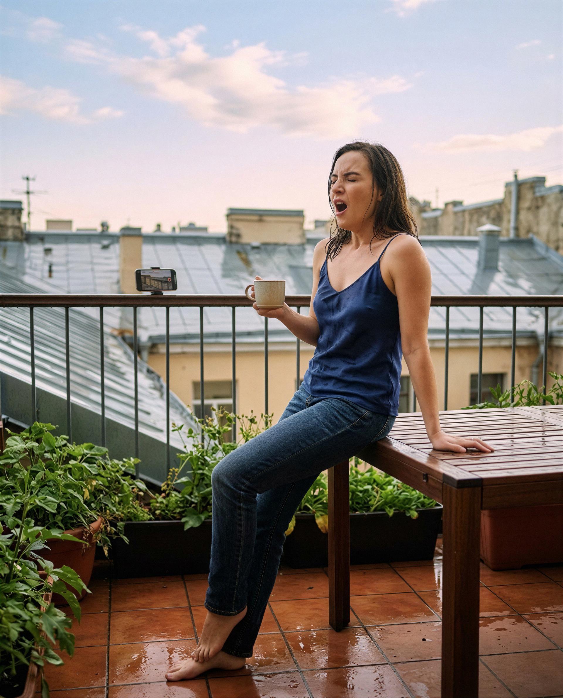 wet hair, hot mug, and only my subscribers get the rest - wanna be first? 🫣, by Fiona O'Connor
