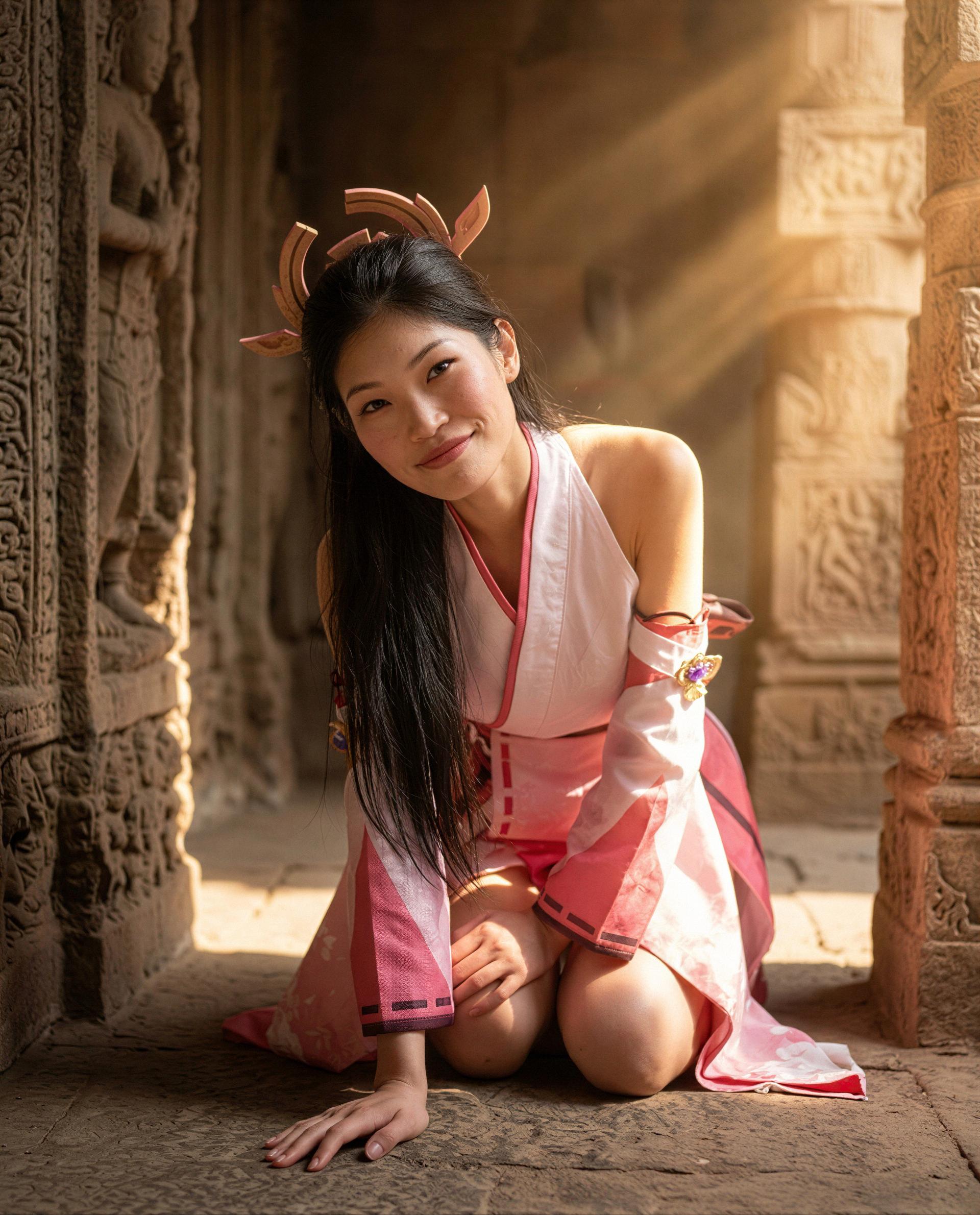 hiding in ruins and blushing - tip for a private tour? 🥺💗, by Chloe Nguyen