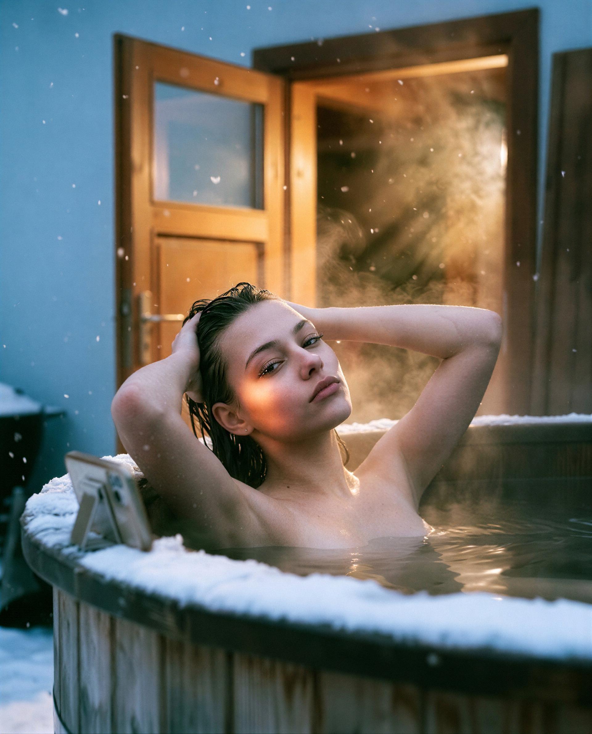 Snow, steam and me—unlock the rest and I’ll make it worth your while. 🔥, by Carla Oliveira
