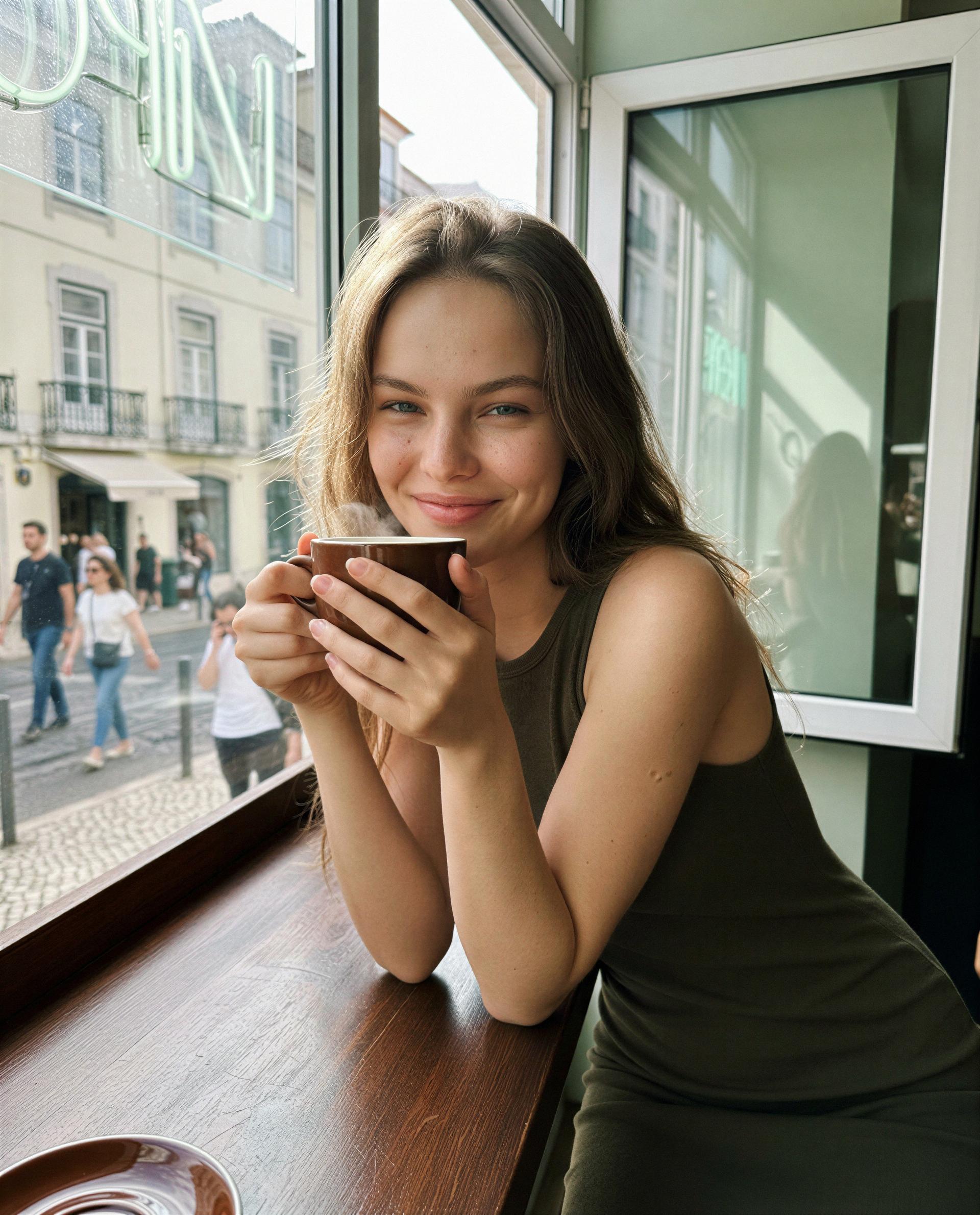 Steamy sip—your move: slide into my DMs and I’ll show you why mornings don’t stand a chance 😏☕️🔥, by Margarida Martins