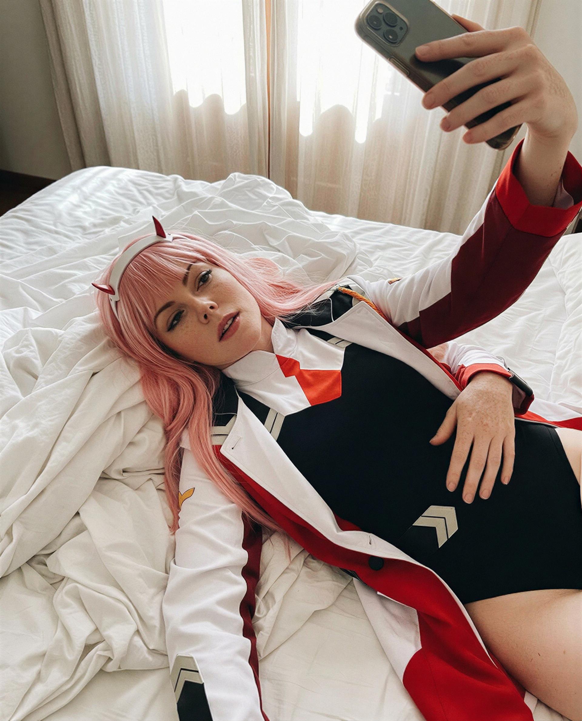Woke up like this — all pink, all yours if you’re naughty enough to unlock the rest. 😘💕, by Clara Bauer