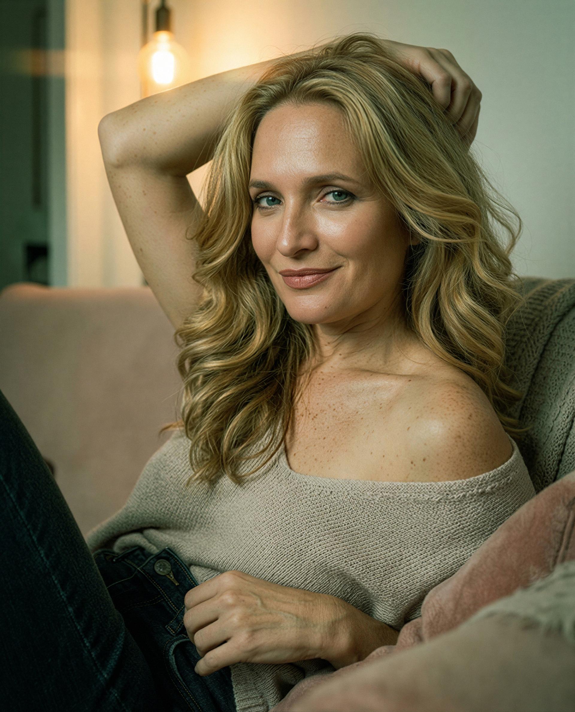 Soft sweater, softer intentions - care to make me forget bedtime? 😘, by Alessia Santi