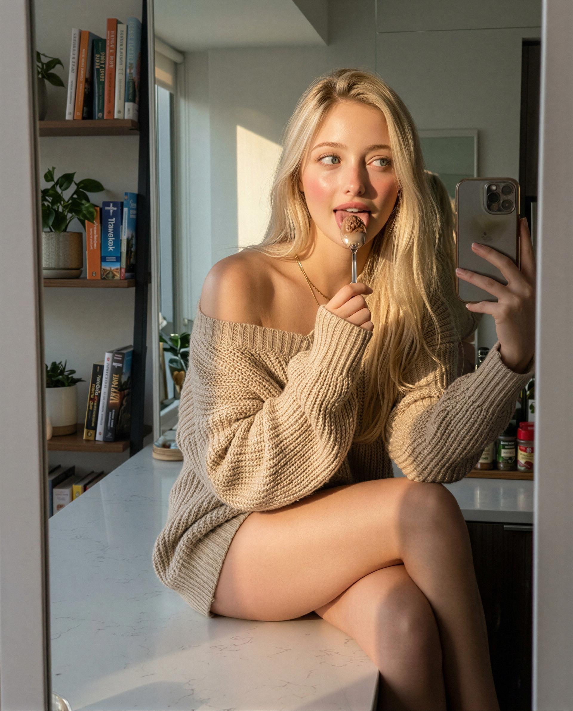 Chocolate on my lips, patience running out - think you can handle the rest? 😏🍫, by Anaïs O'Shea