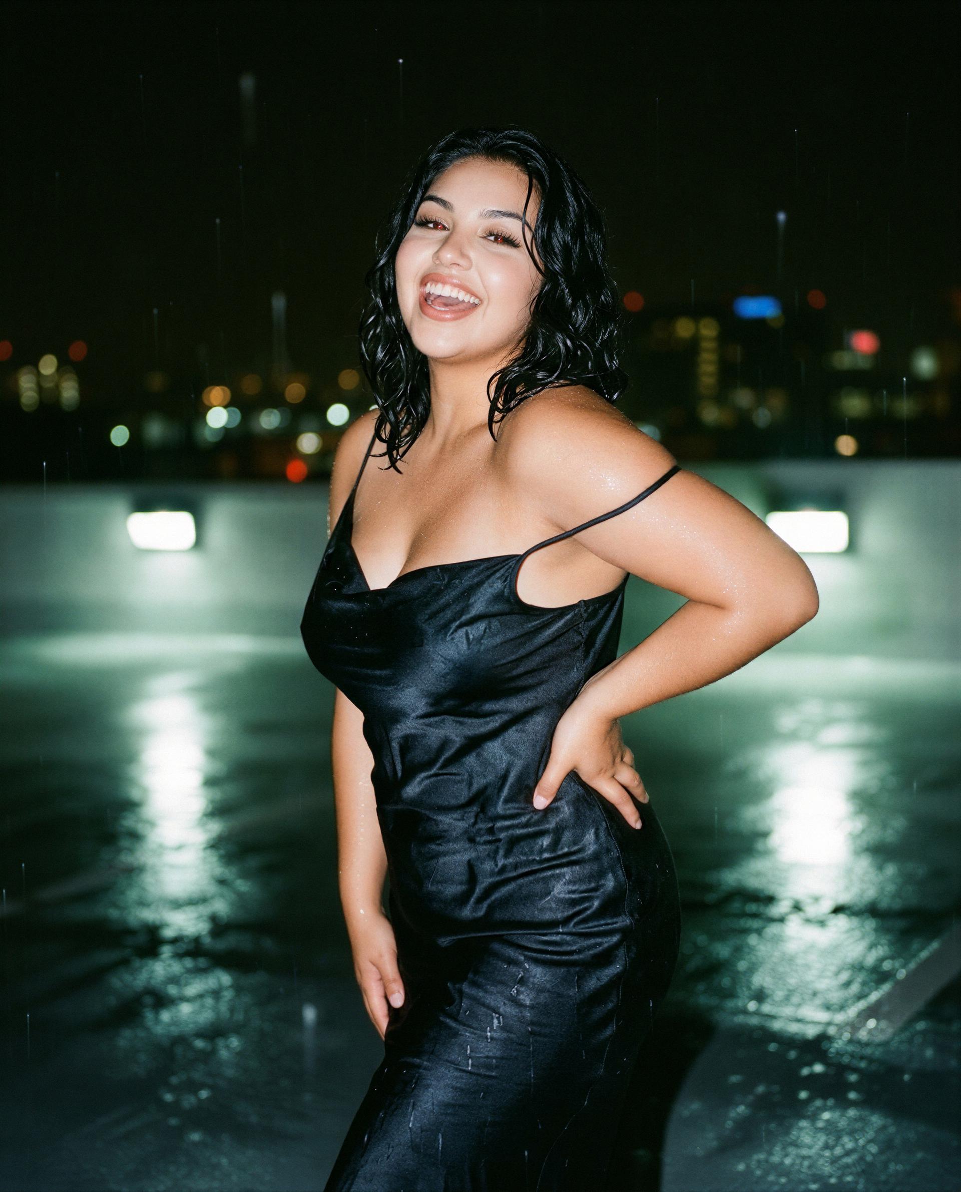 Rain-kissed hair, crooked smile - whisper me a password and I’ll let you peek into my forbidden archive 😳, by Beatriz Ramirez