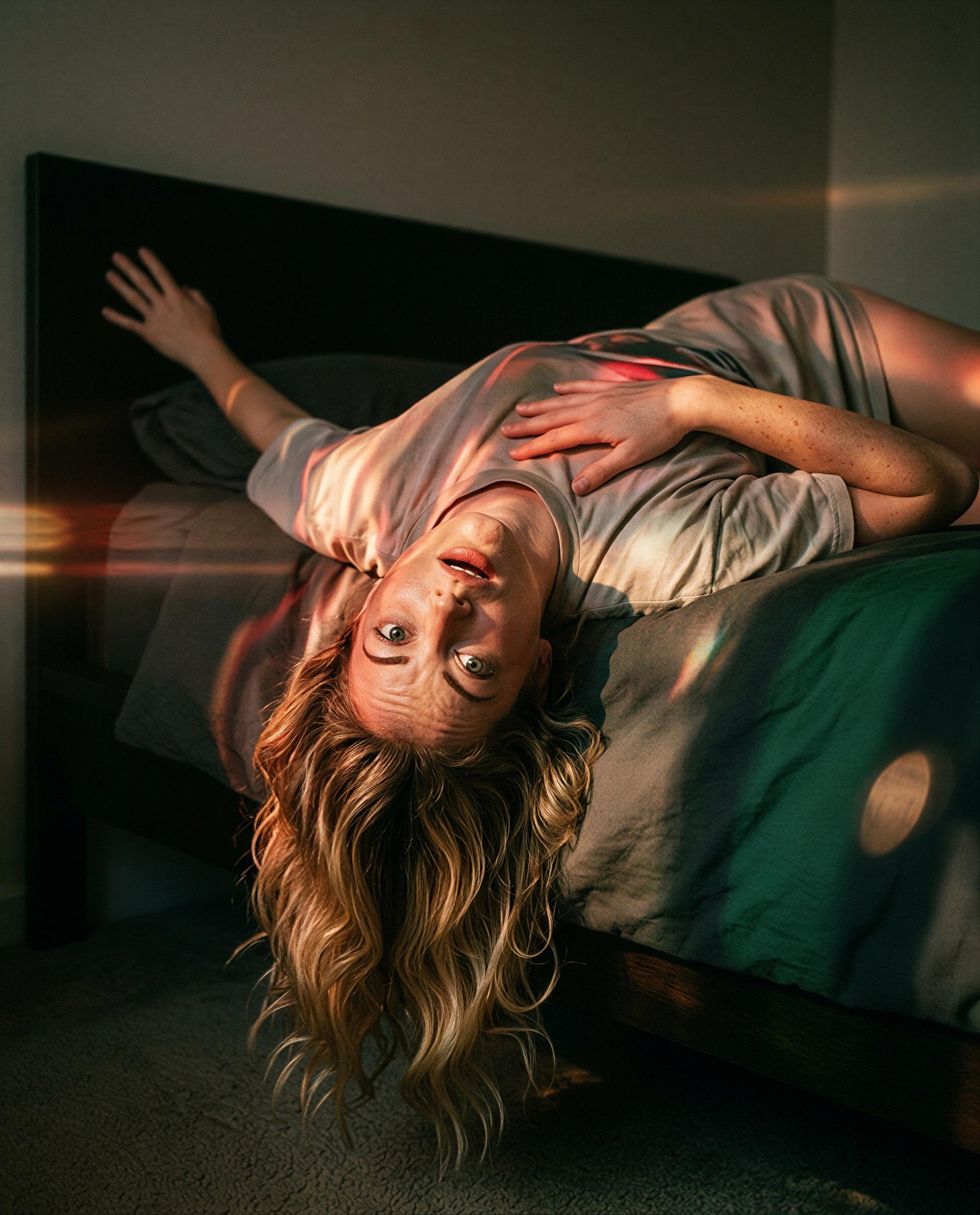 Upside down and all tangled up - dare to be the one who straightens me out? 😘, by Erin Frank