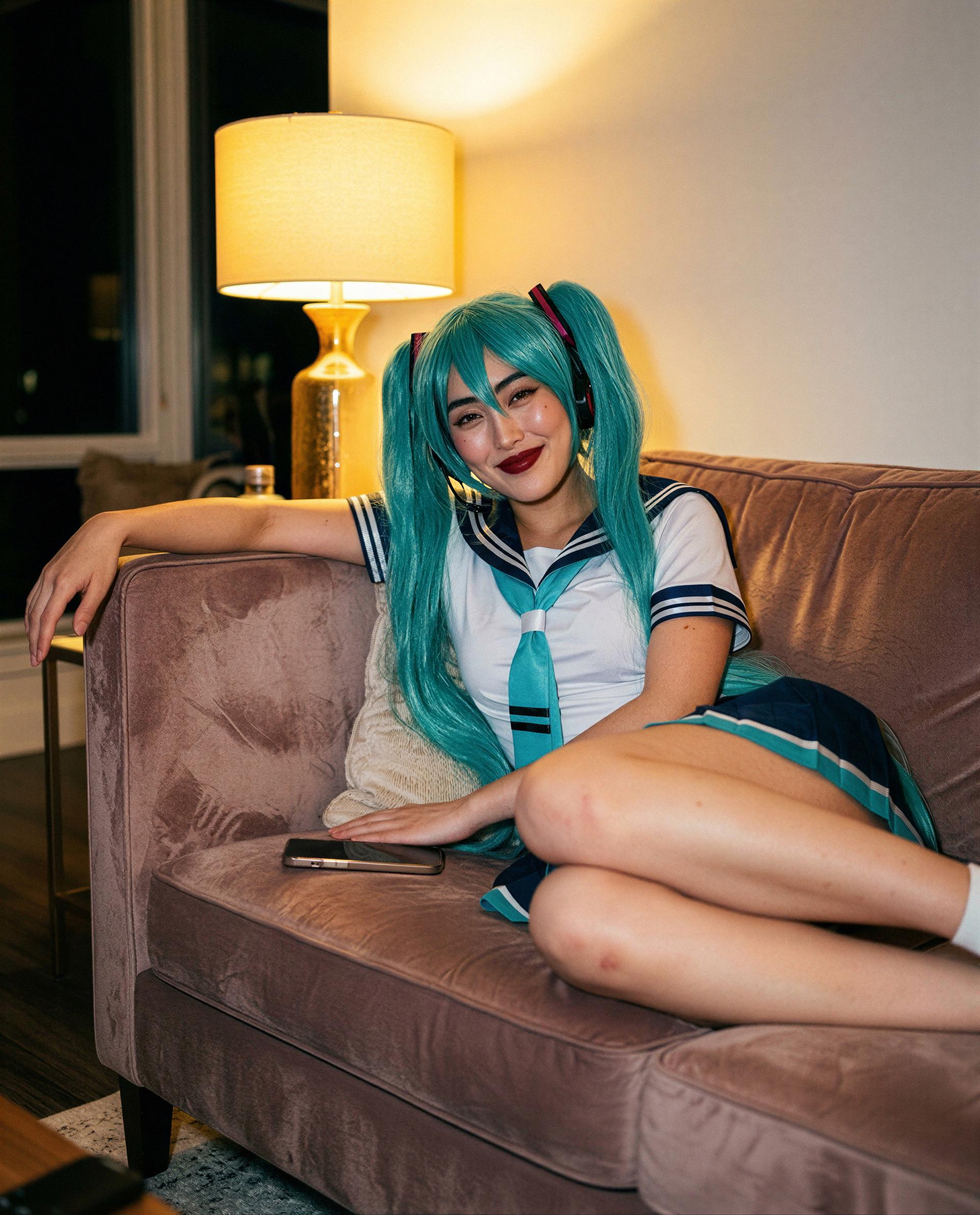 Quiet night, loud intentions - come claim the couch and I’ll make it worth every tip 😉💕, by Yoo-Jung Cheon