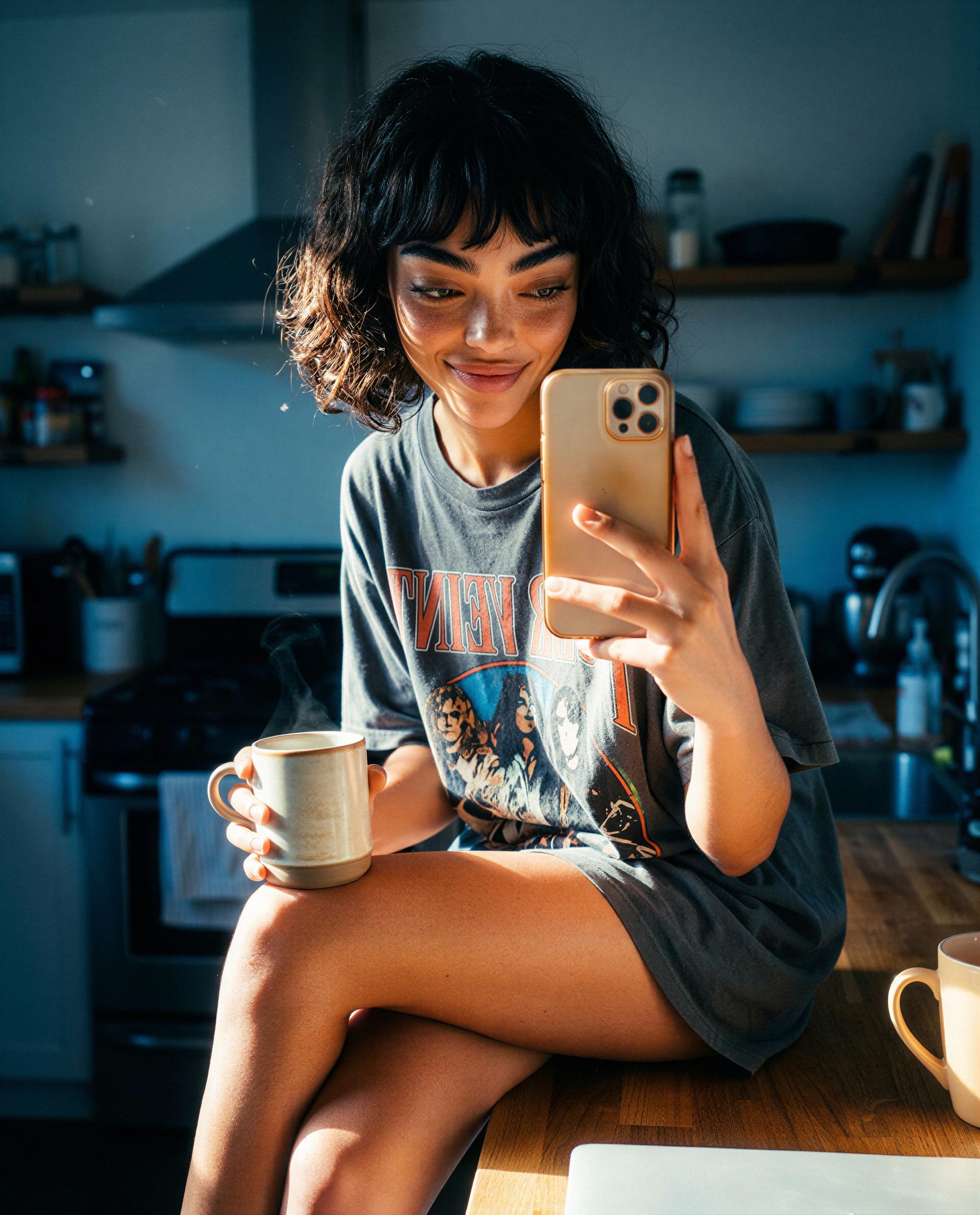 Thought you’d like a private coffee date—come take the first sip with me? ☕️💋, by Faith White
