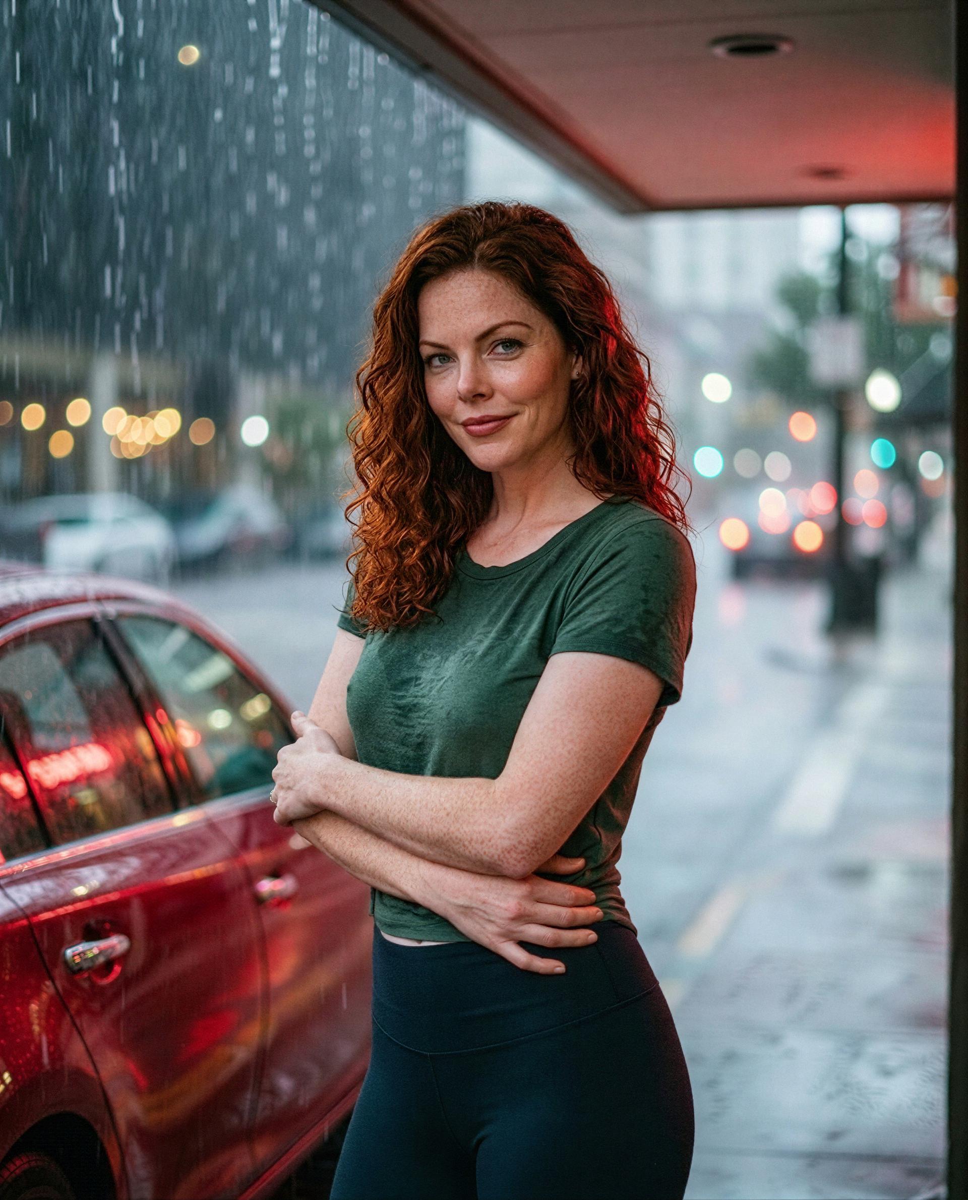 Rain-drenched and tempting - claim this spot beside me and I’ll make the storm worth your while 😉💕, by Clara Bauer