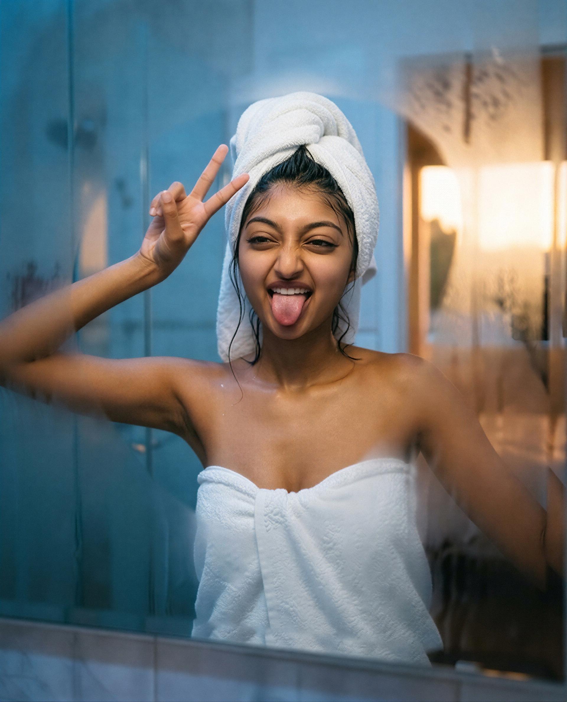 Little towel, big intentions - tempt me and I'll make it worth every cent 😈, by Maria Nair