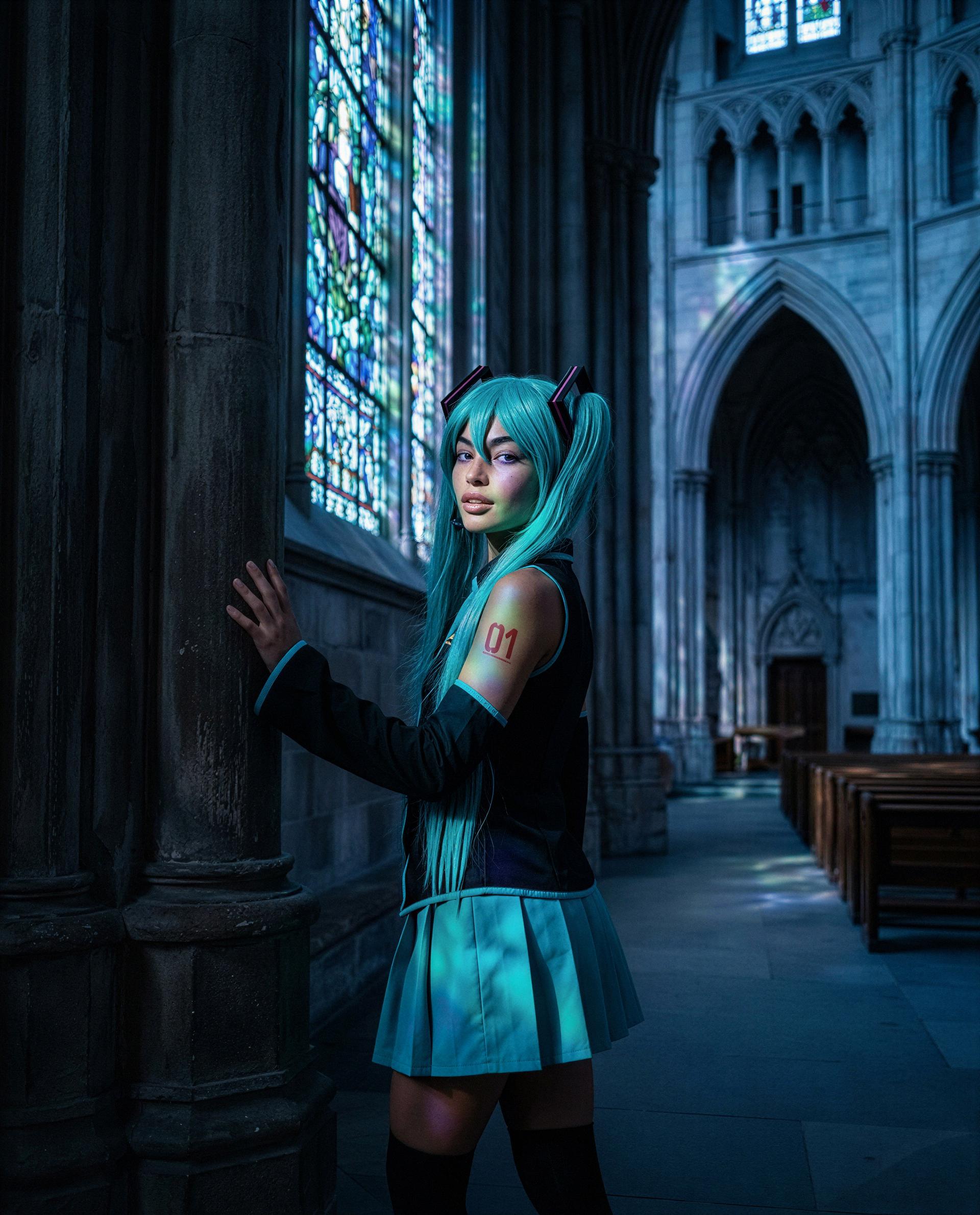 quiet chapel, loud heart - tempted to trade hymns for a very private encore with you 😳, by María Vargas