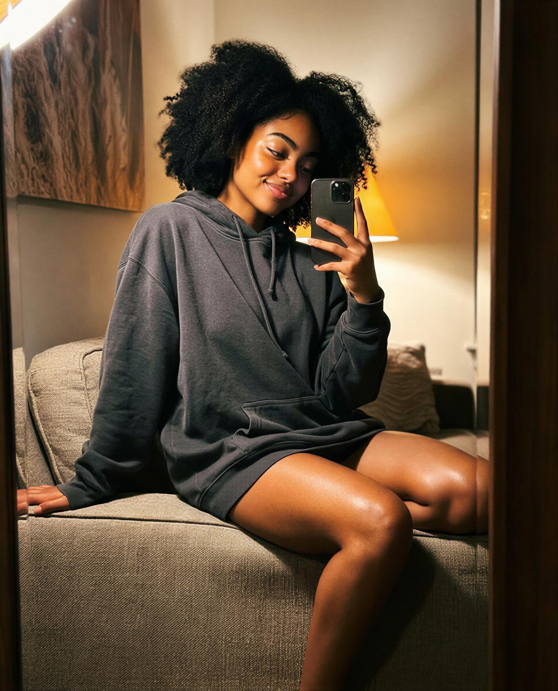 Keeping this hoodie warm for someone who knows how to make a quiet night unforgettable - could that be you? 😉💋, by Aaliyana Washington