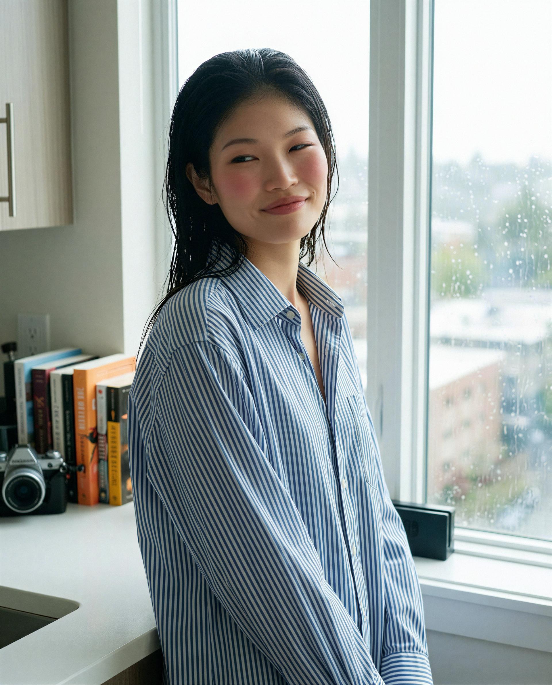 Rain, wet hair, and a shirt I wasn't planning to share—interested?, by Chloe Nguyen