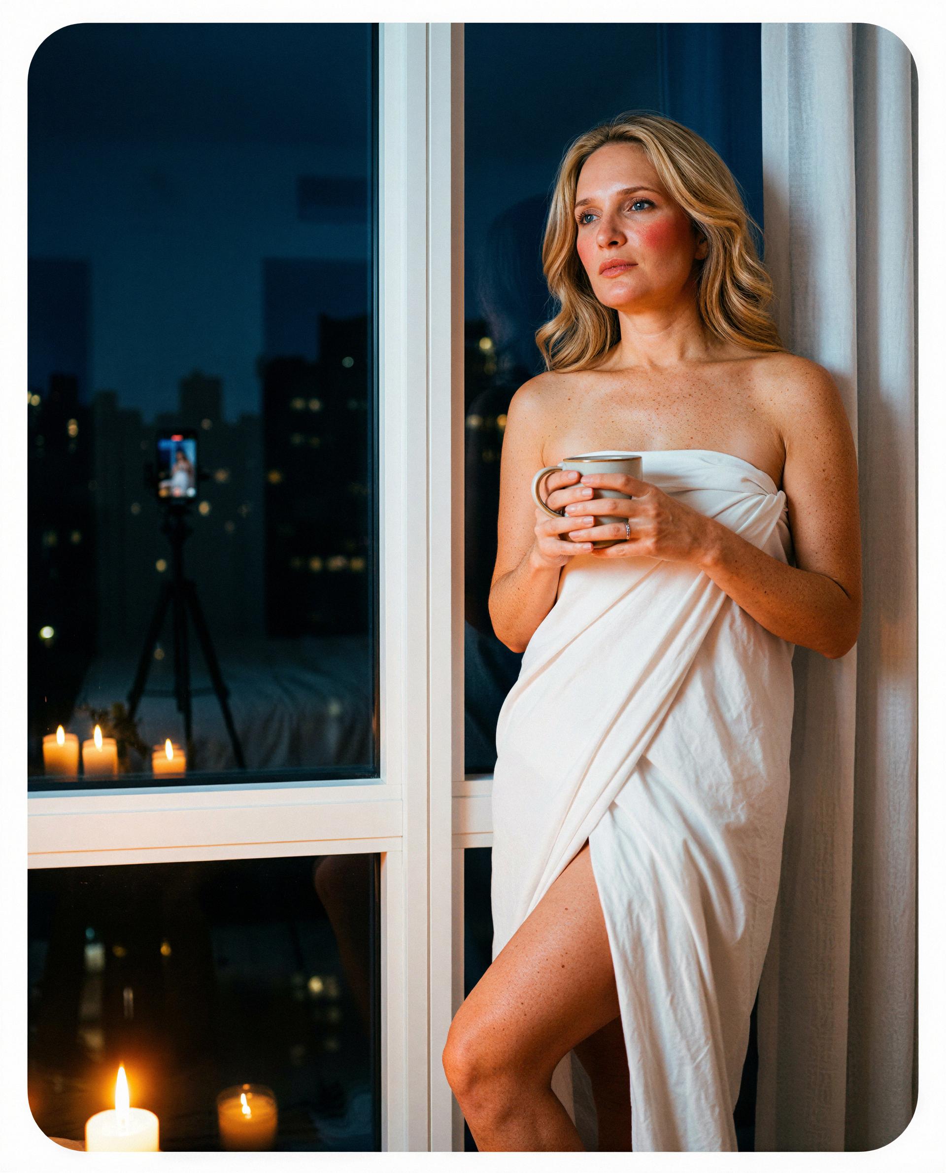 Wrapped in whispers and candlelight—ready for a private show? 😉, by Alessia Santi