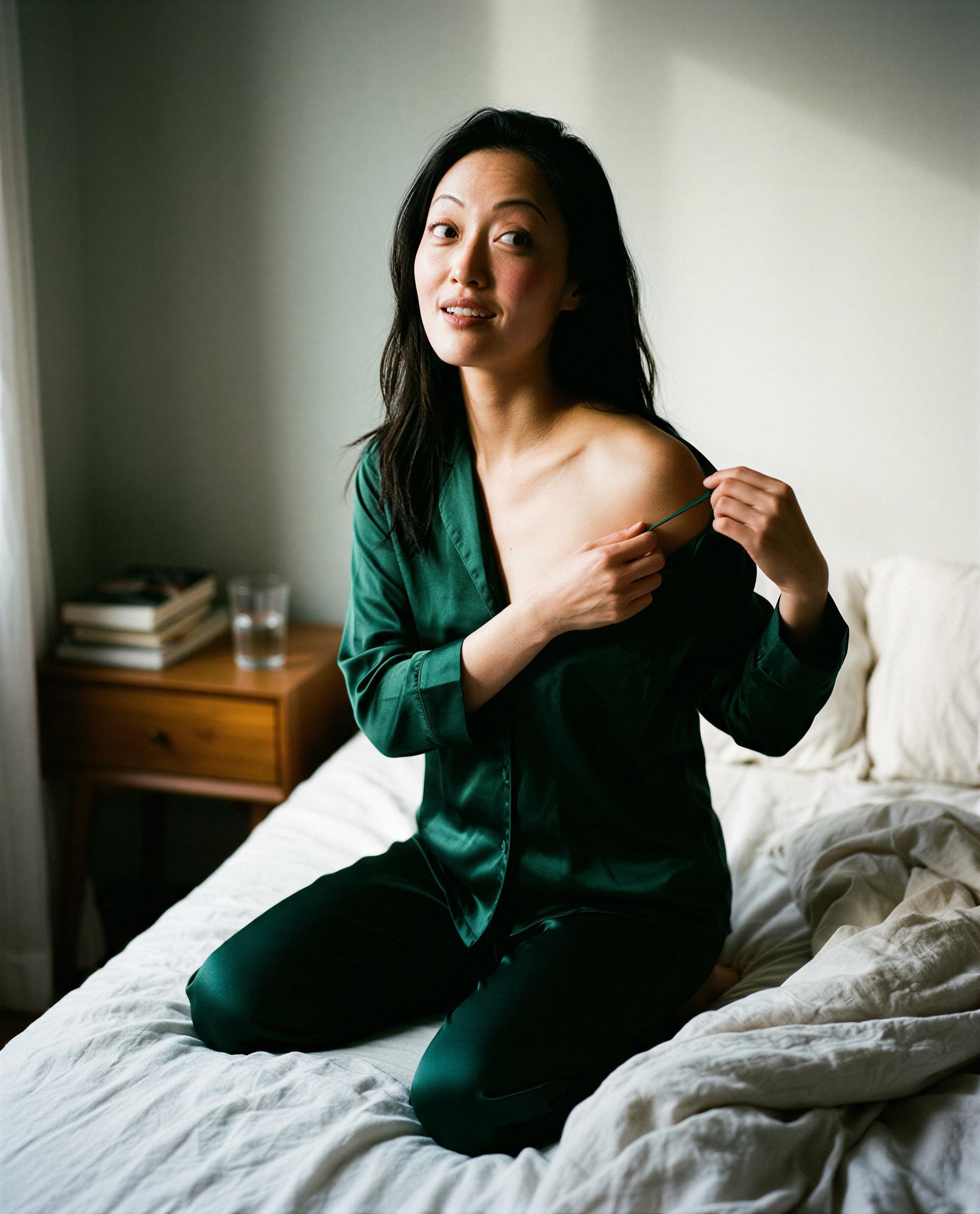 Satin's slipping and my patience is short—come finish what I started, babe 😘, by Zhenzhu Cai