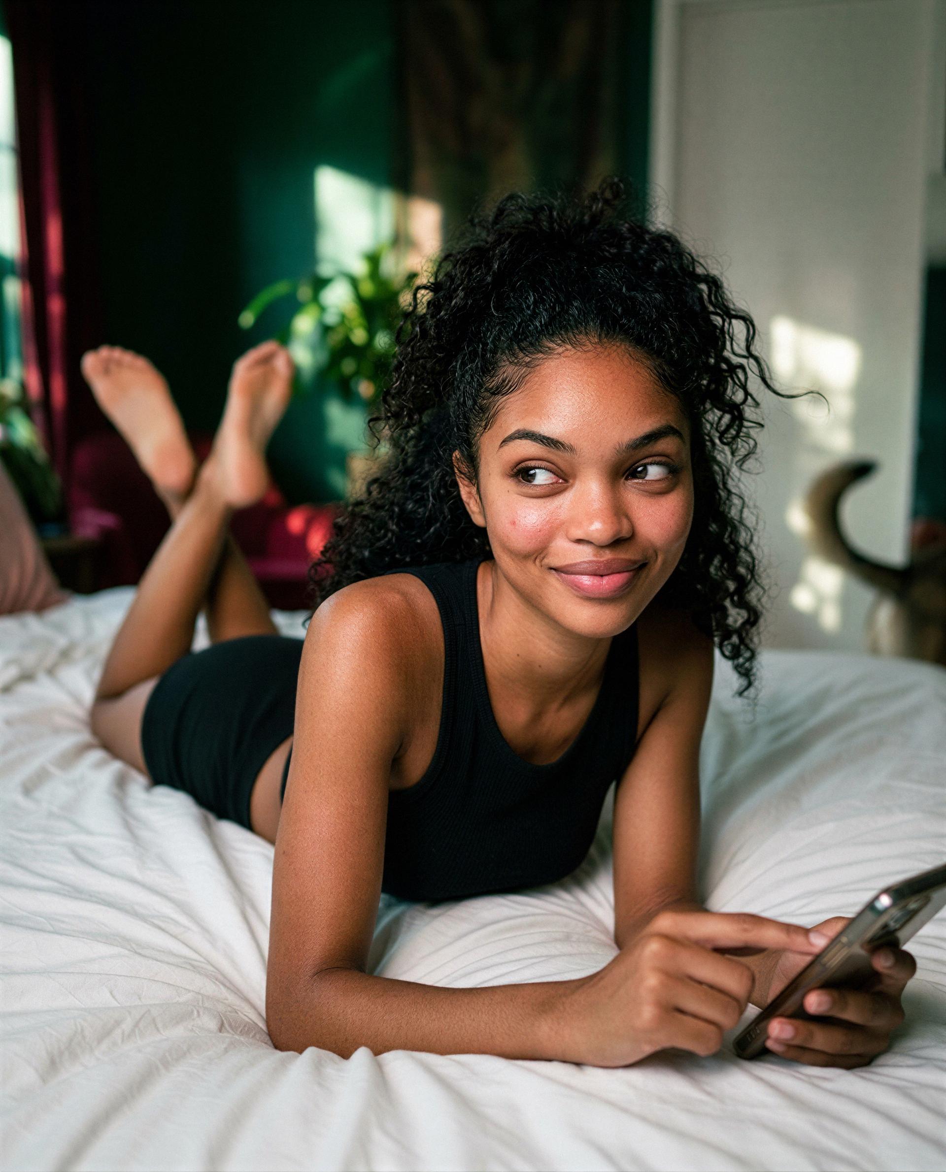 Caught me smiling - send a little treat and I’ll whisper something you’ll love. 💕, by Samira Zulu