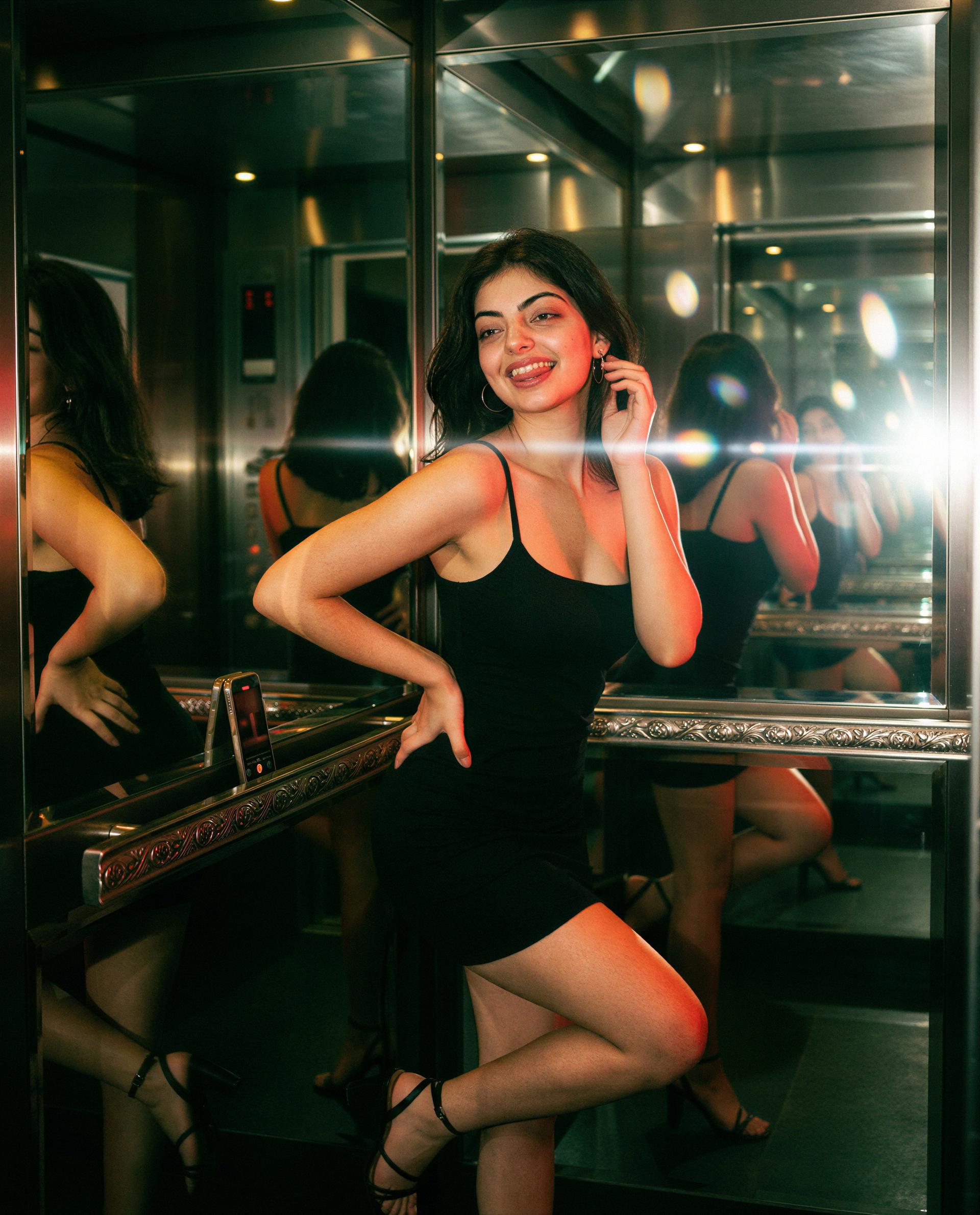 Elevator's our little secret—wanna see how high I can take you? 😘, by Aisha Ahmed