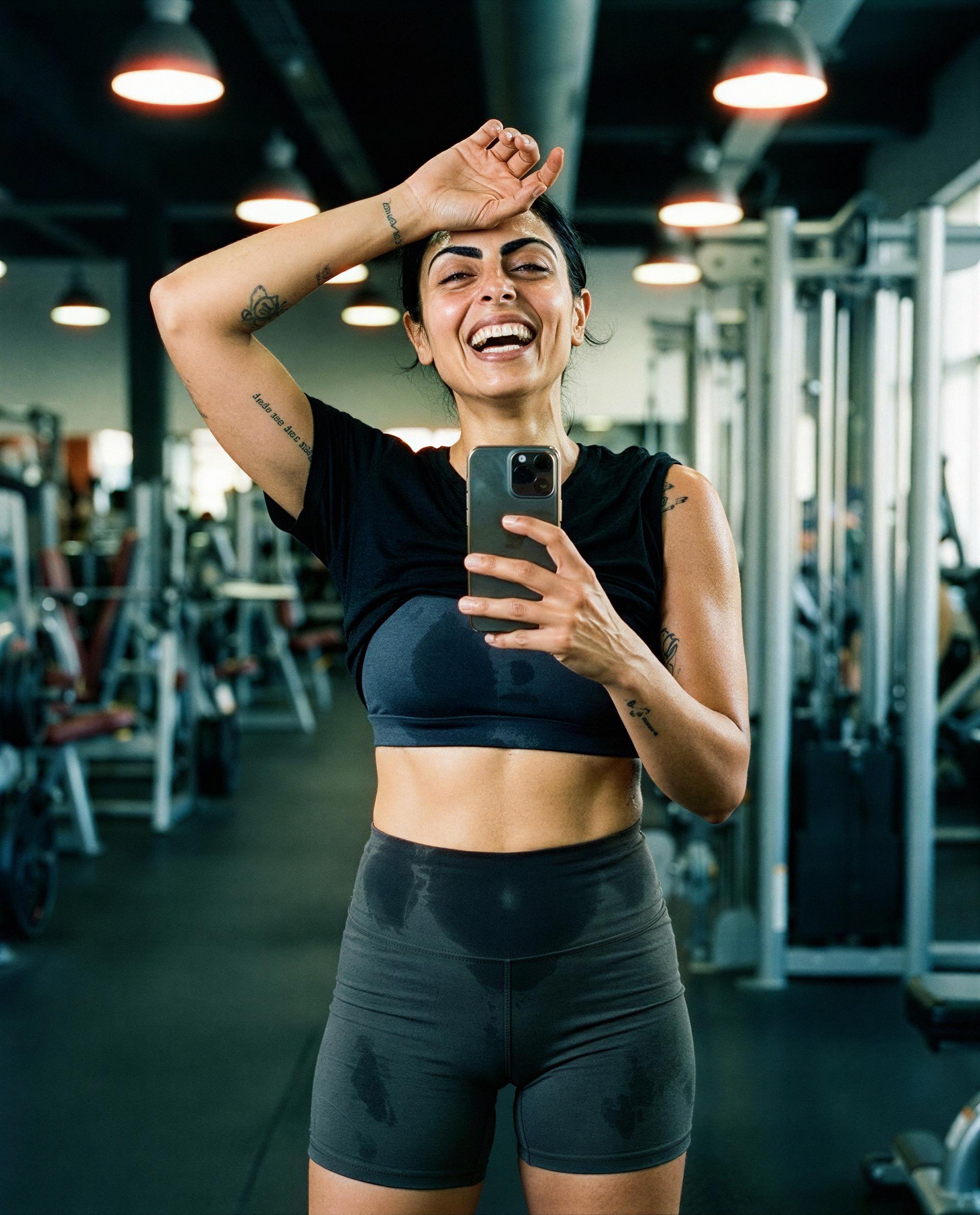 Sweaty, smiling, and keeping the best view behind my paywall—ready to unlock it? 😘, by Ceyda Polat