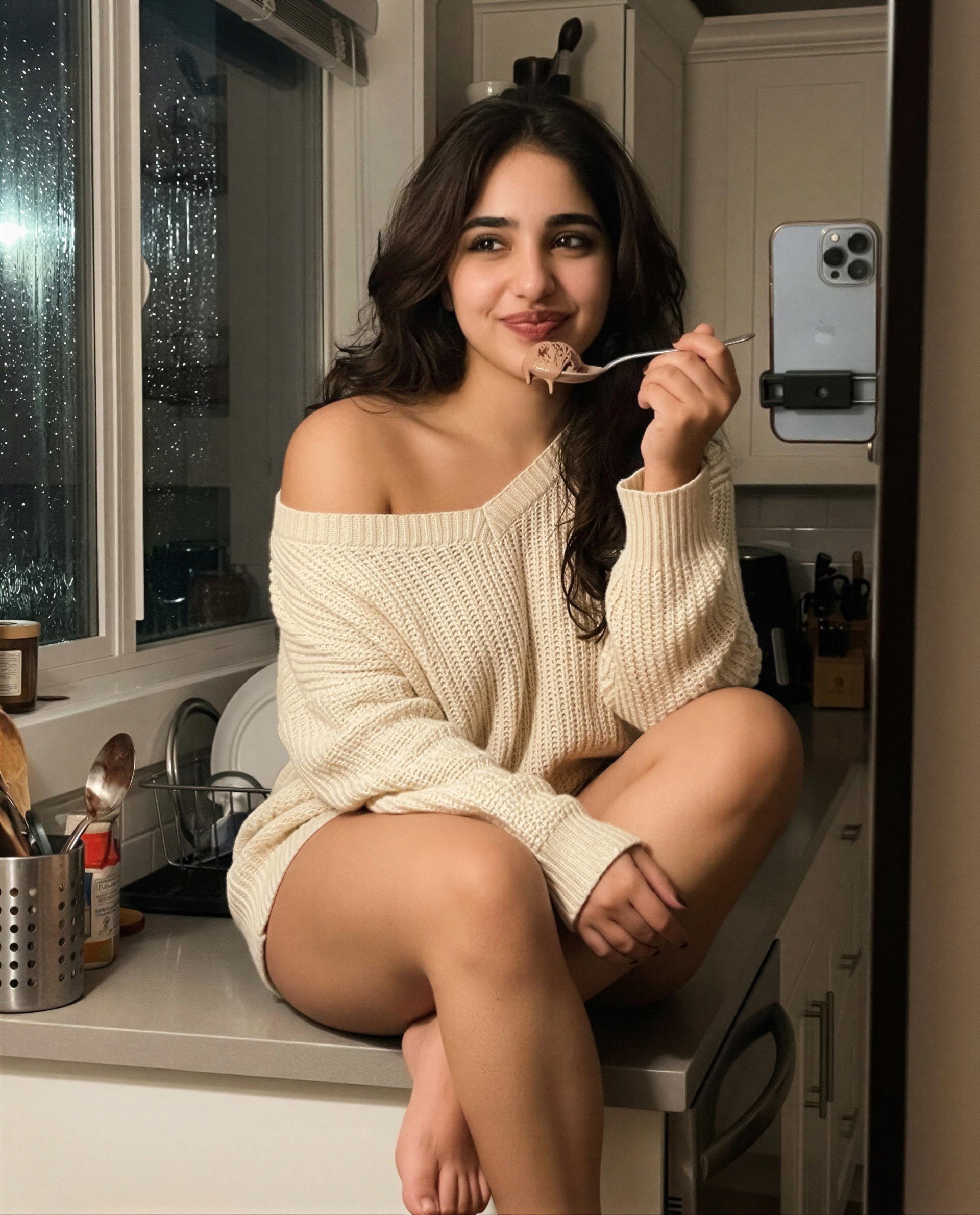 snuck chocolate onto the counter - subscribers get the extra bite, wanna join? 🫣🍫, by Reem Shimon