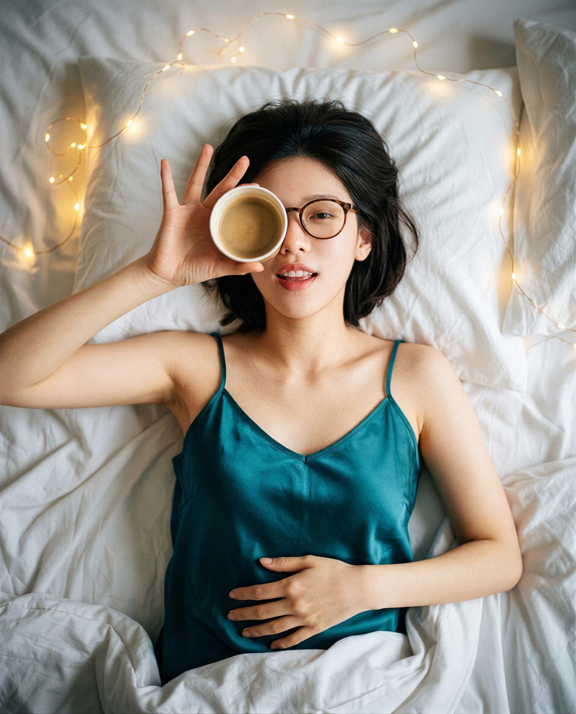 One eye on my coffee, the other on you - think you can handle both? 😘, by Jiyeon Yoon