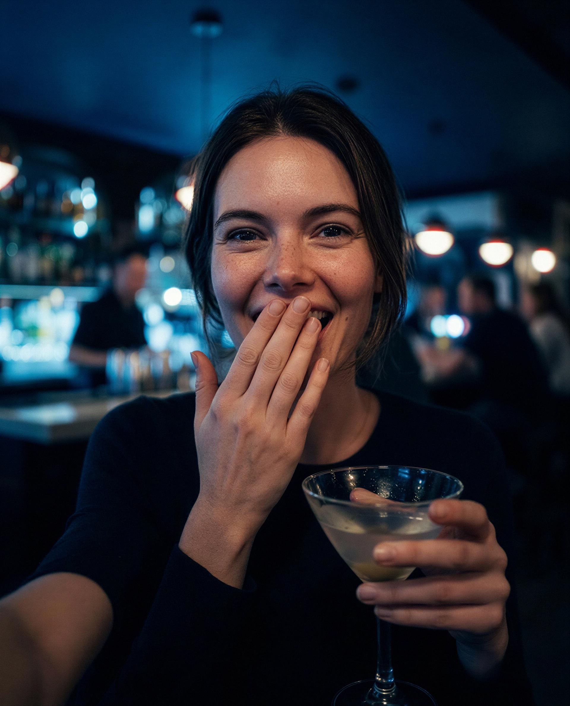 Caught giggling—subscribe and I’ll show you what I’m hiding behind this smile. 😘, by Chiara Gallo