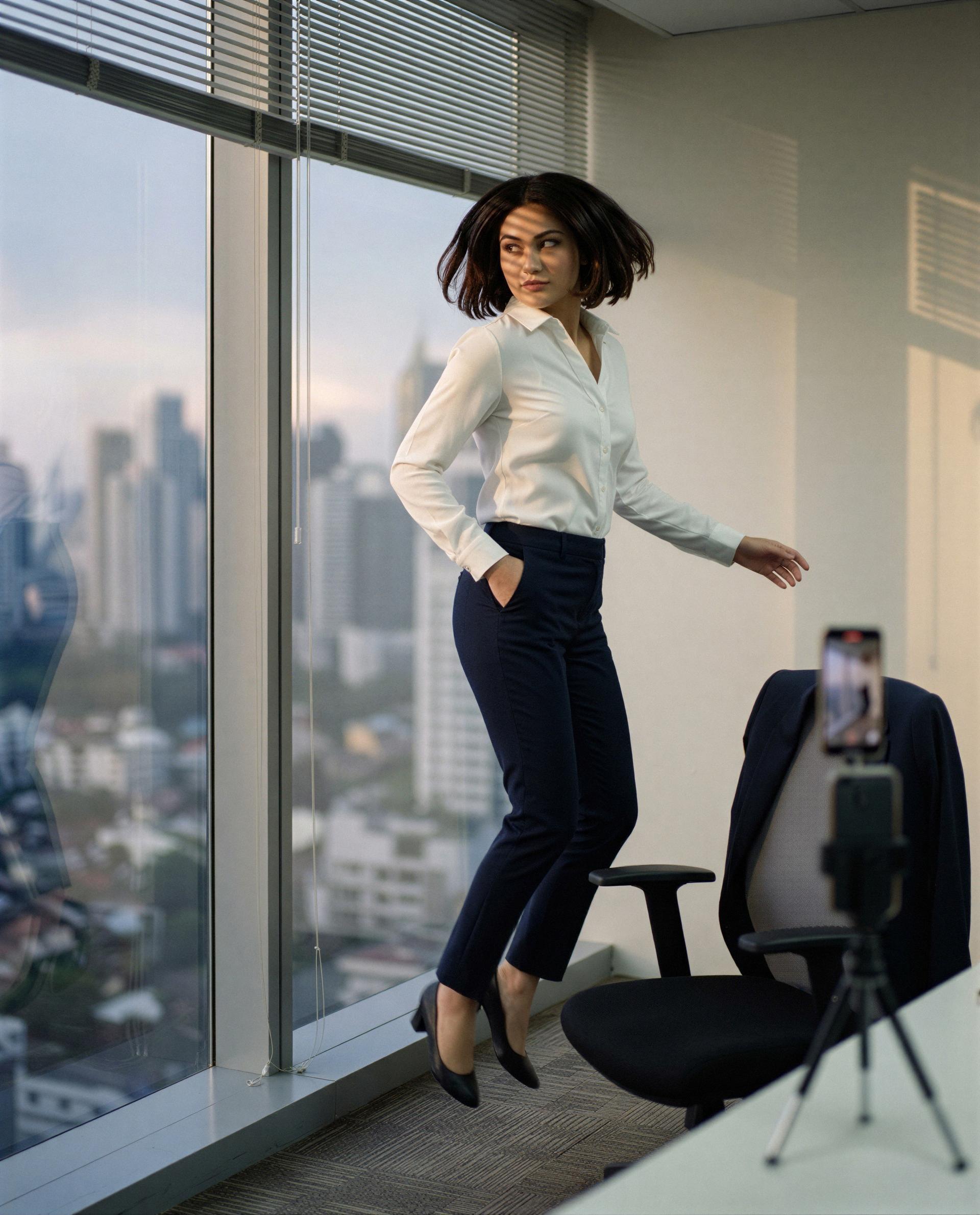 Peeked out of the boardroom just for you—find me after hours? 😘, by Gauri Ansari