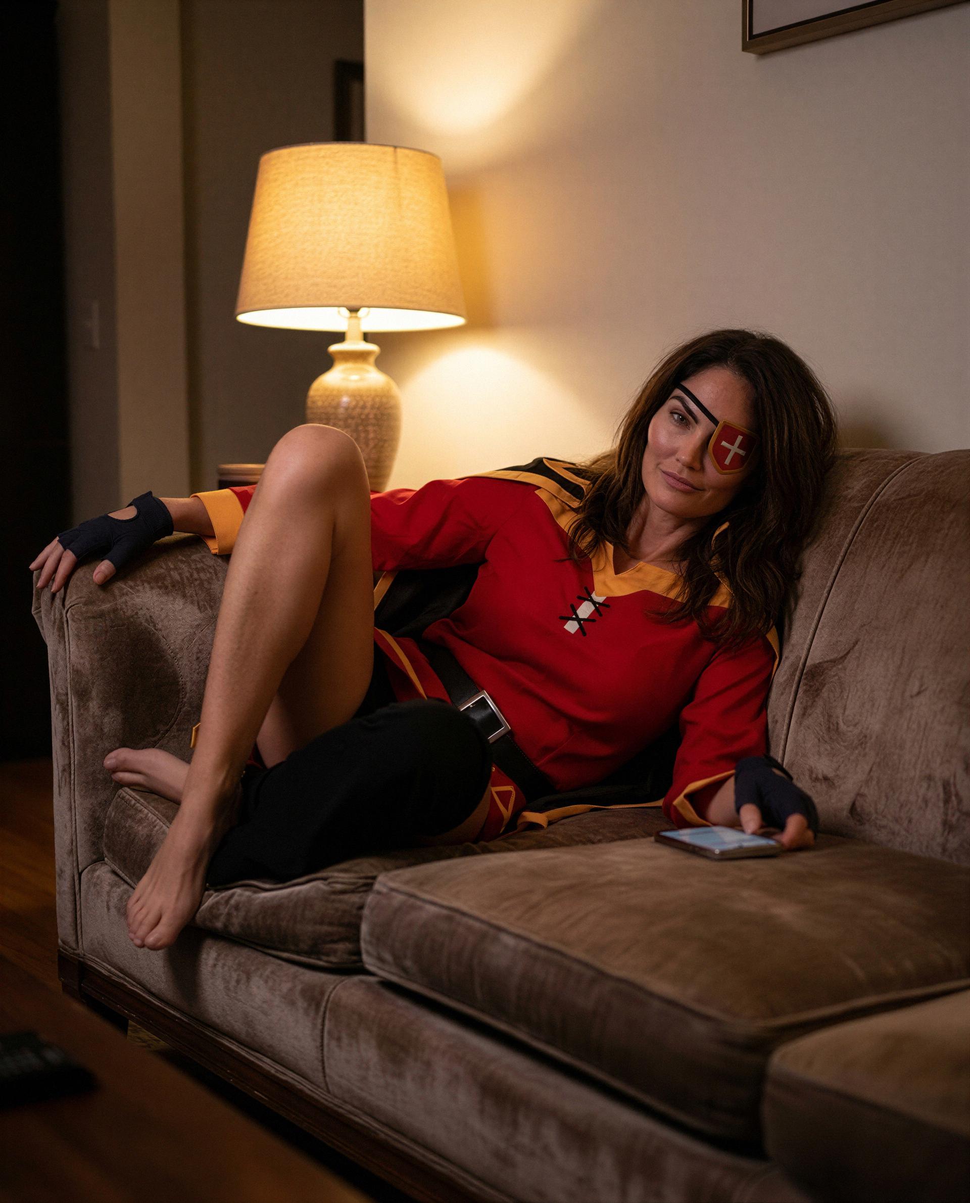 One-eyed captain on the couch - steal my map and claim the treasure I've saved just for you 😉, by Nayeli Lopez