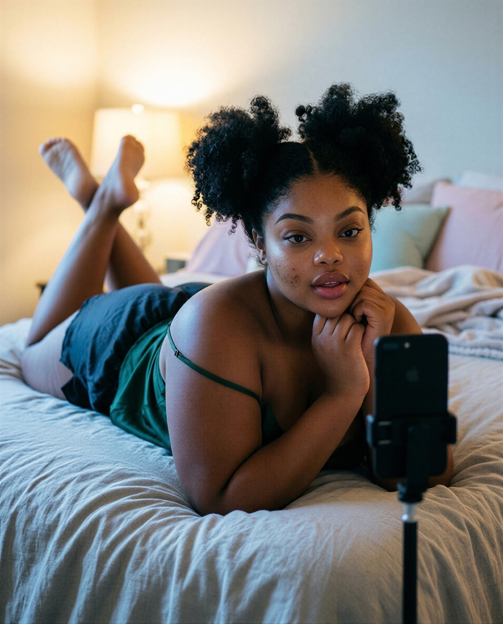 Catching your attention from my bed—tell me how you want me to keep it 💕, by Ayana Ade
