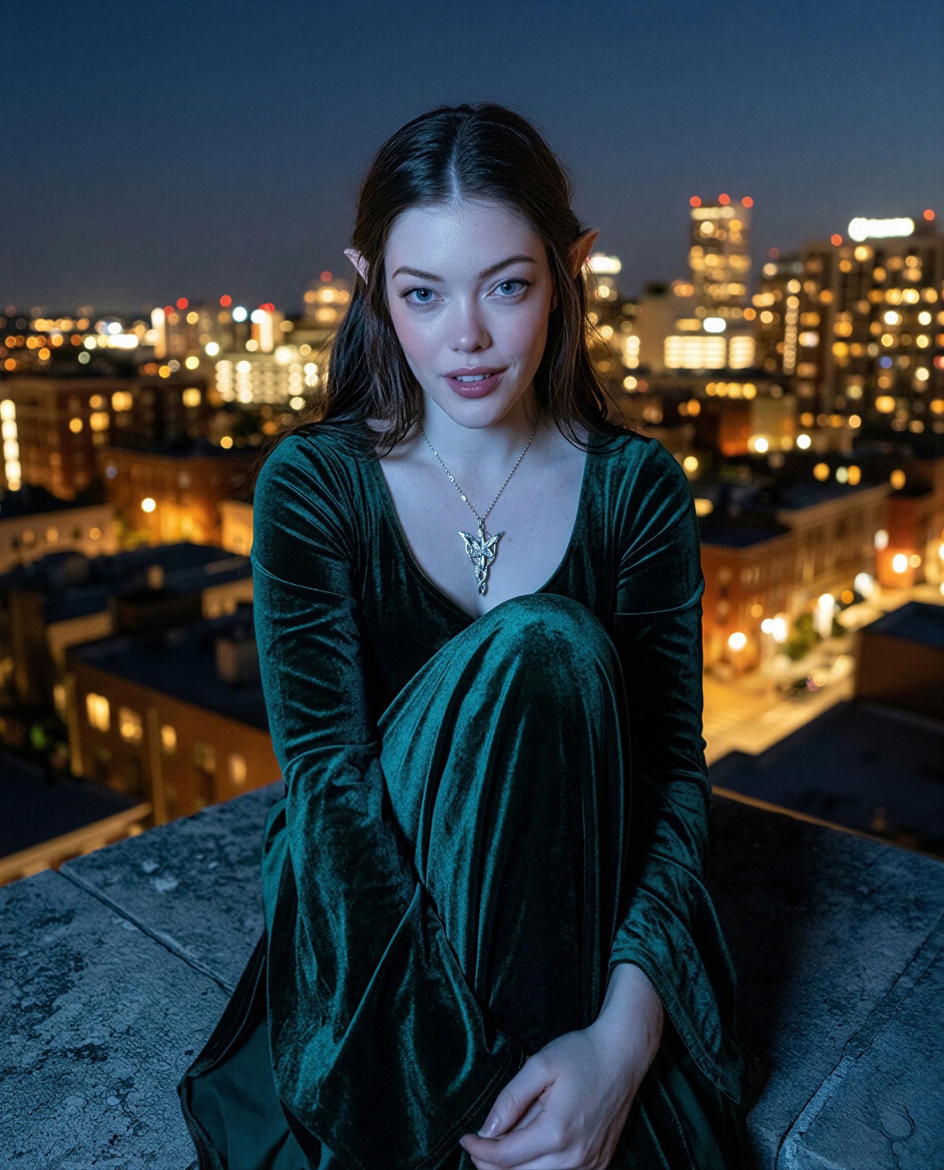 Velvet dress, city glow, and a handful of temptations - want to be my favorite one? 😏💕, by Frieda Richter