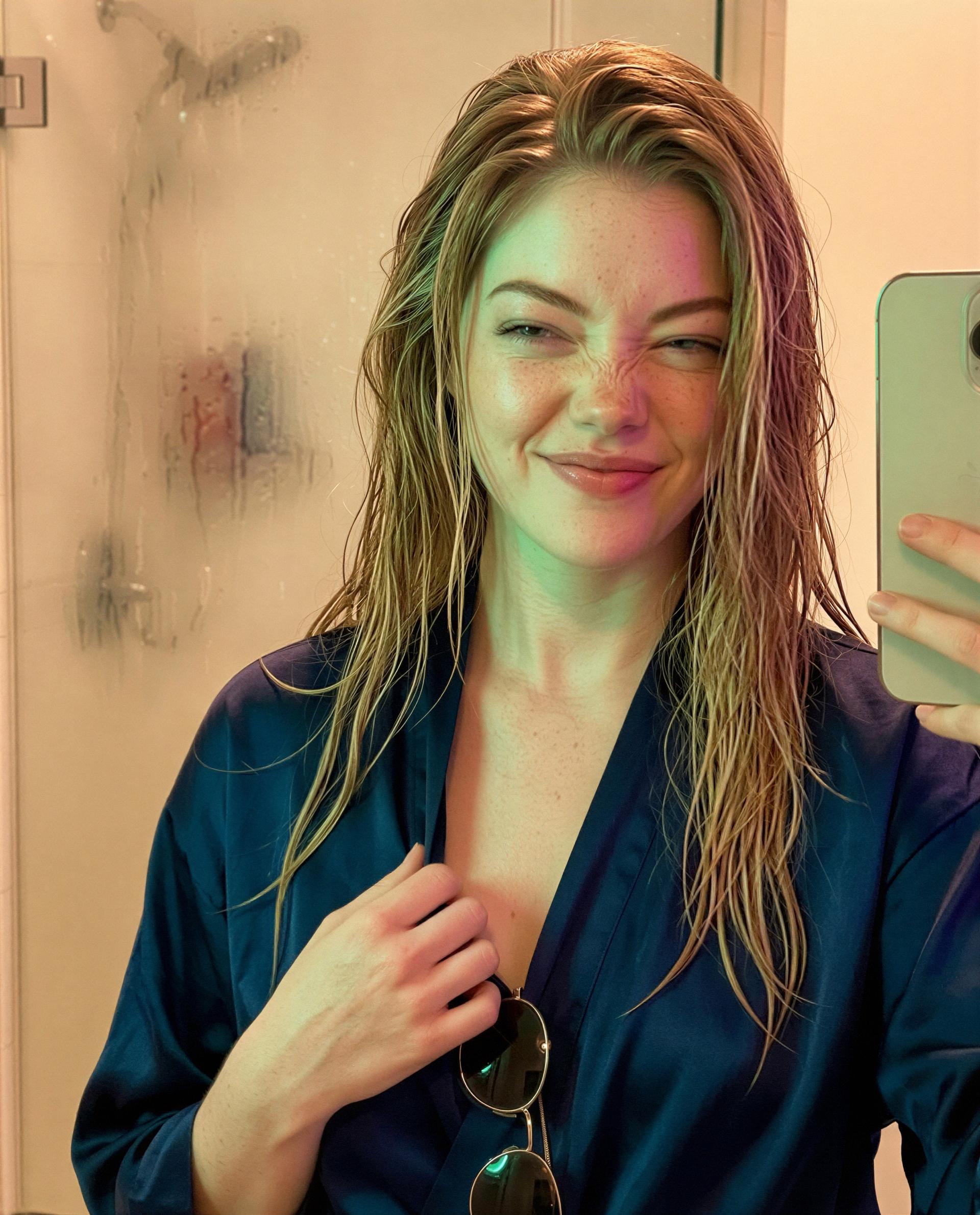 Shower steam and a secret—tap in if you're ready to see more 😘💕, by Frieda Richter