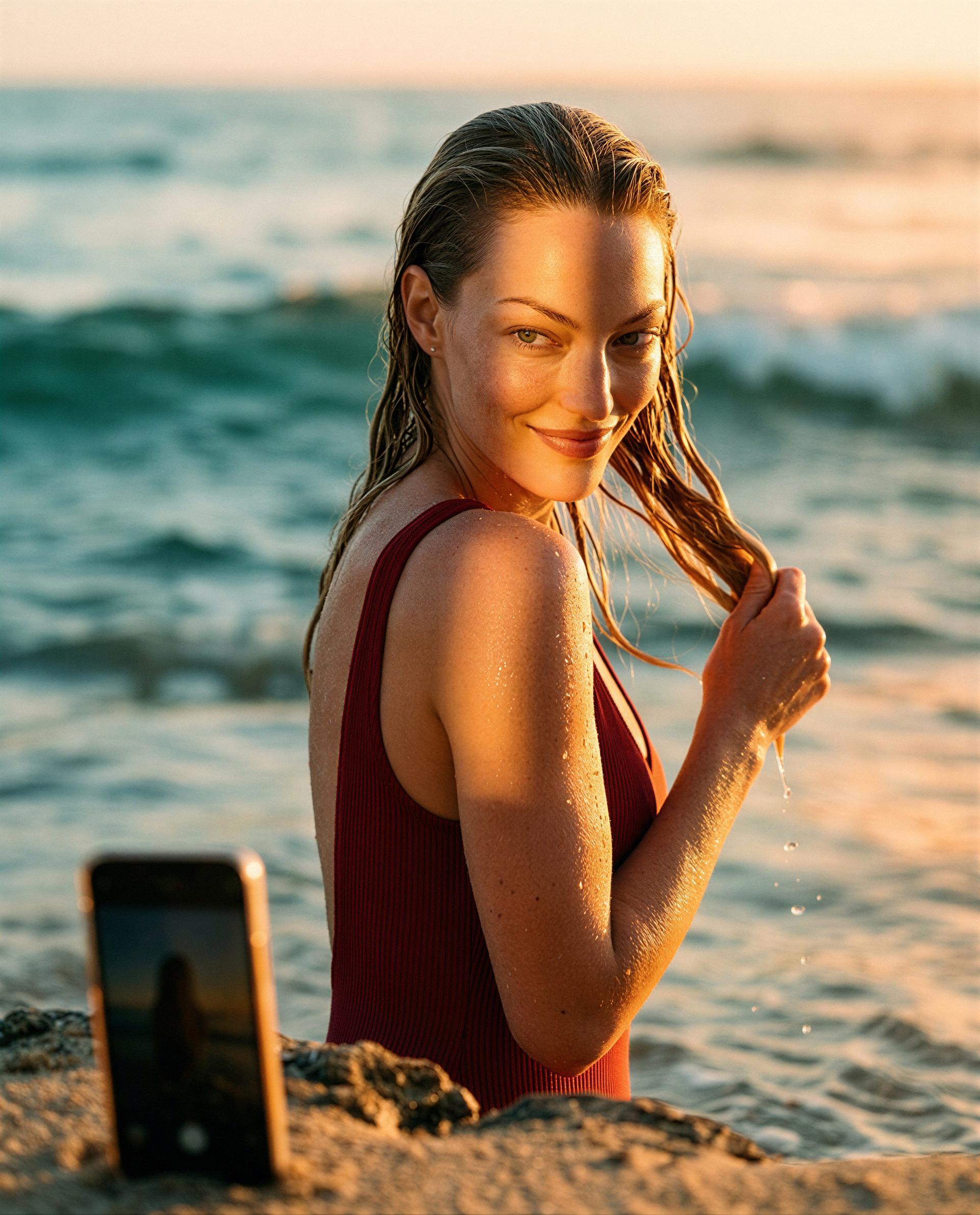 Sunset, salt, and me - ready to make tonight all about you? 😉💕, by Emily Graham
