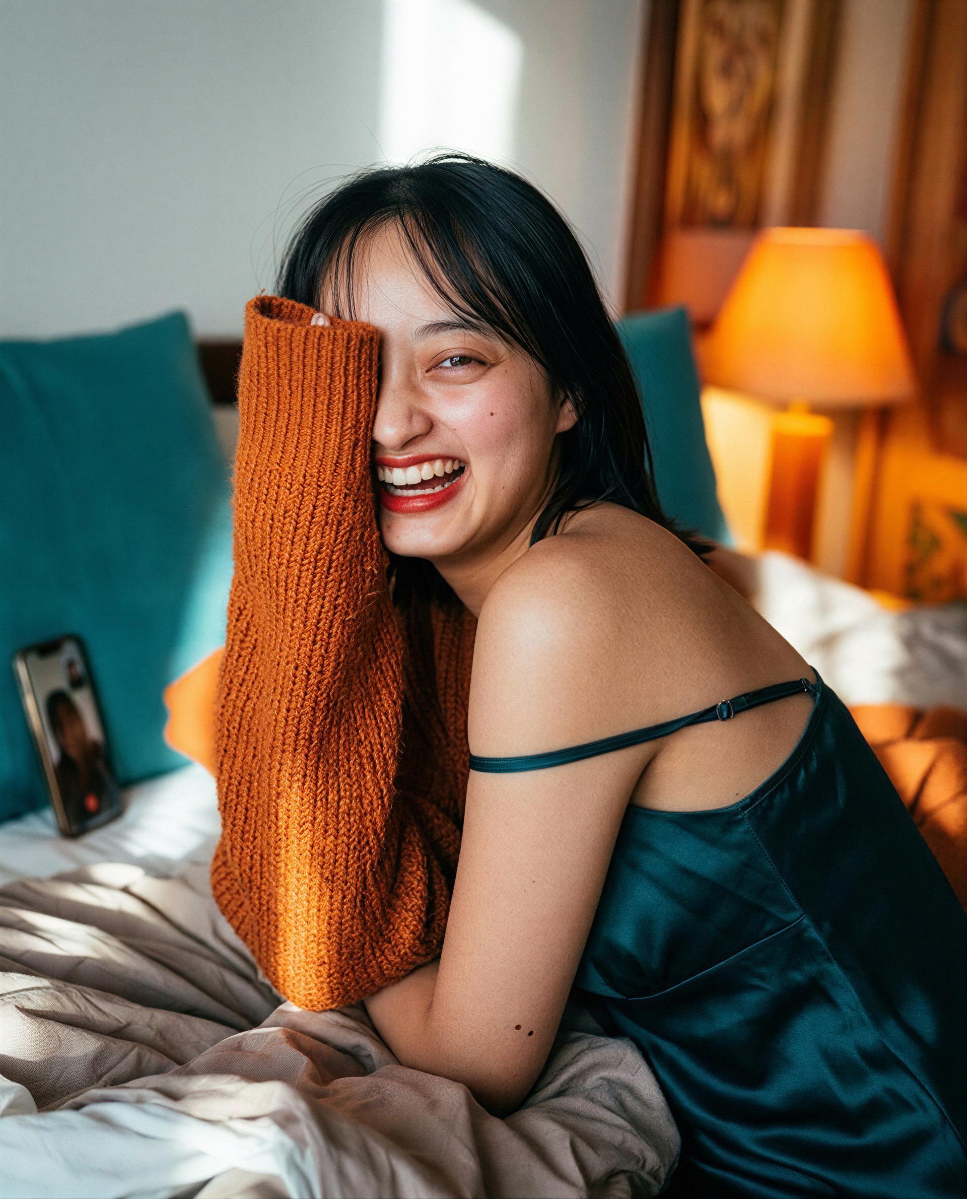 Wrapped in warmth and ready for some playful vibes. 😘, by Momoko Abe