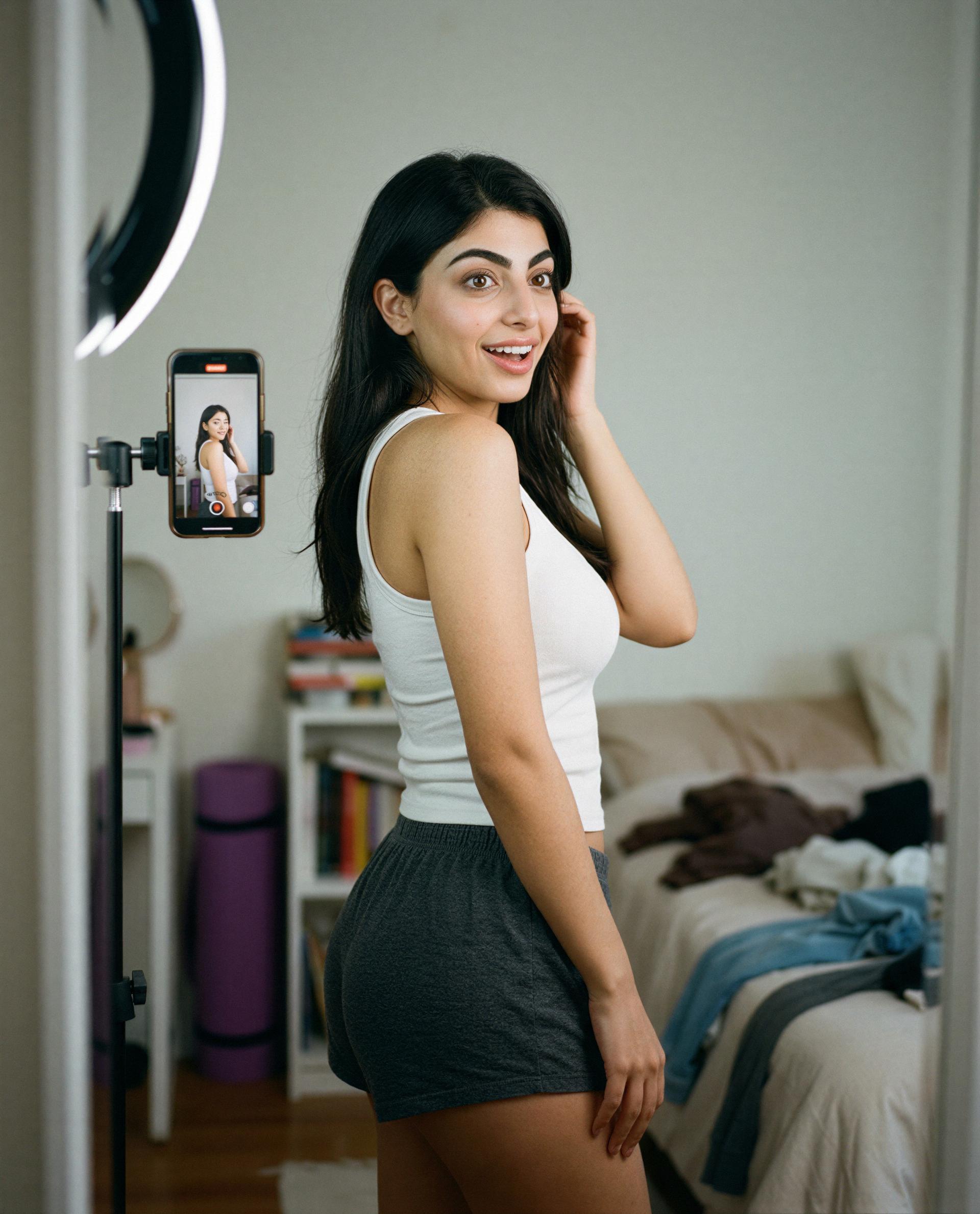 Tiny outfit, big vibes—one click and you’re backstage; who wants the VIP pass? 🎟️😏, by Zeina Şahin