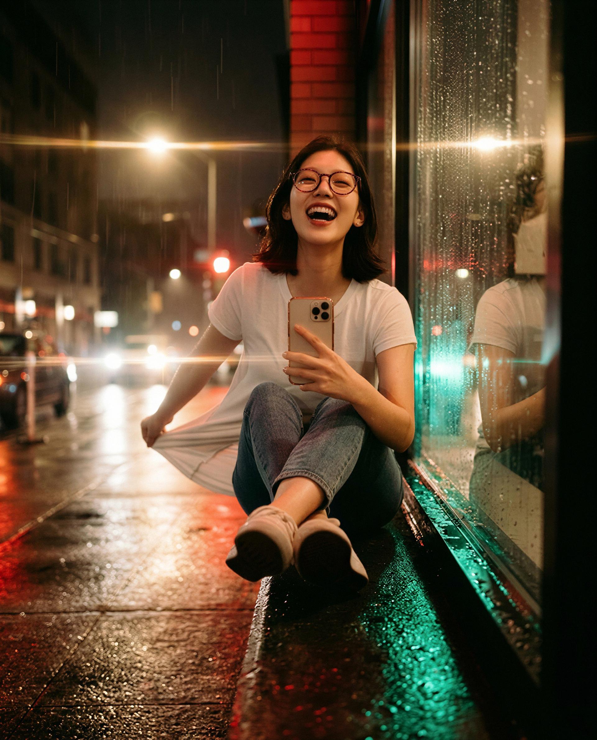 Caught in the rain and saving my most forbidden smiles just for you - wanna see more? 😘💕, by Jiyeon Yoon