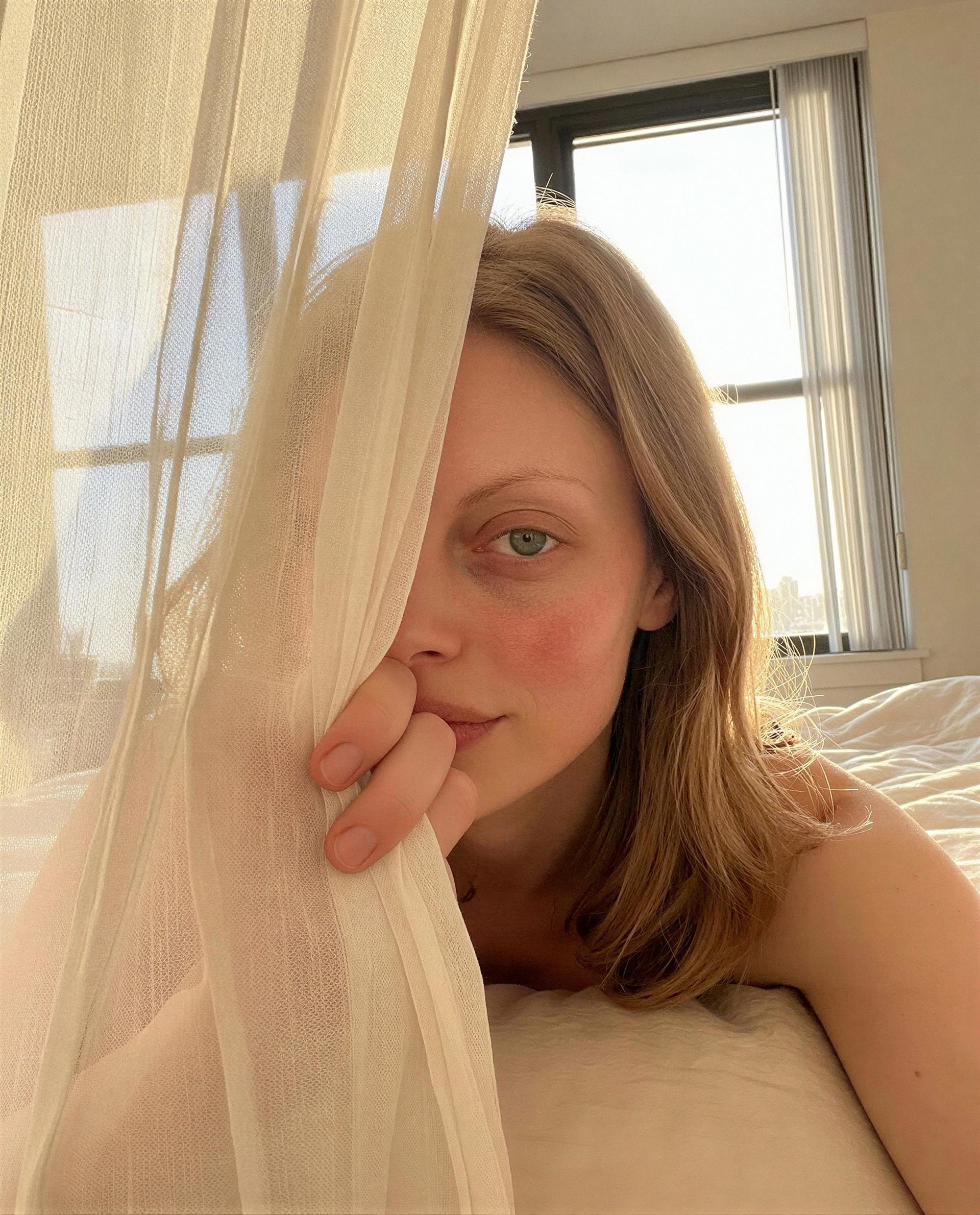 Half-hidden, all yours - slide into my DMs and I’ll make it worth it. 😘💕, by Gabrielle Durand