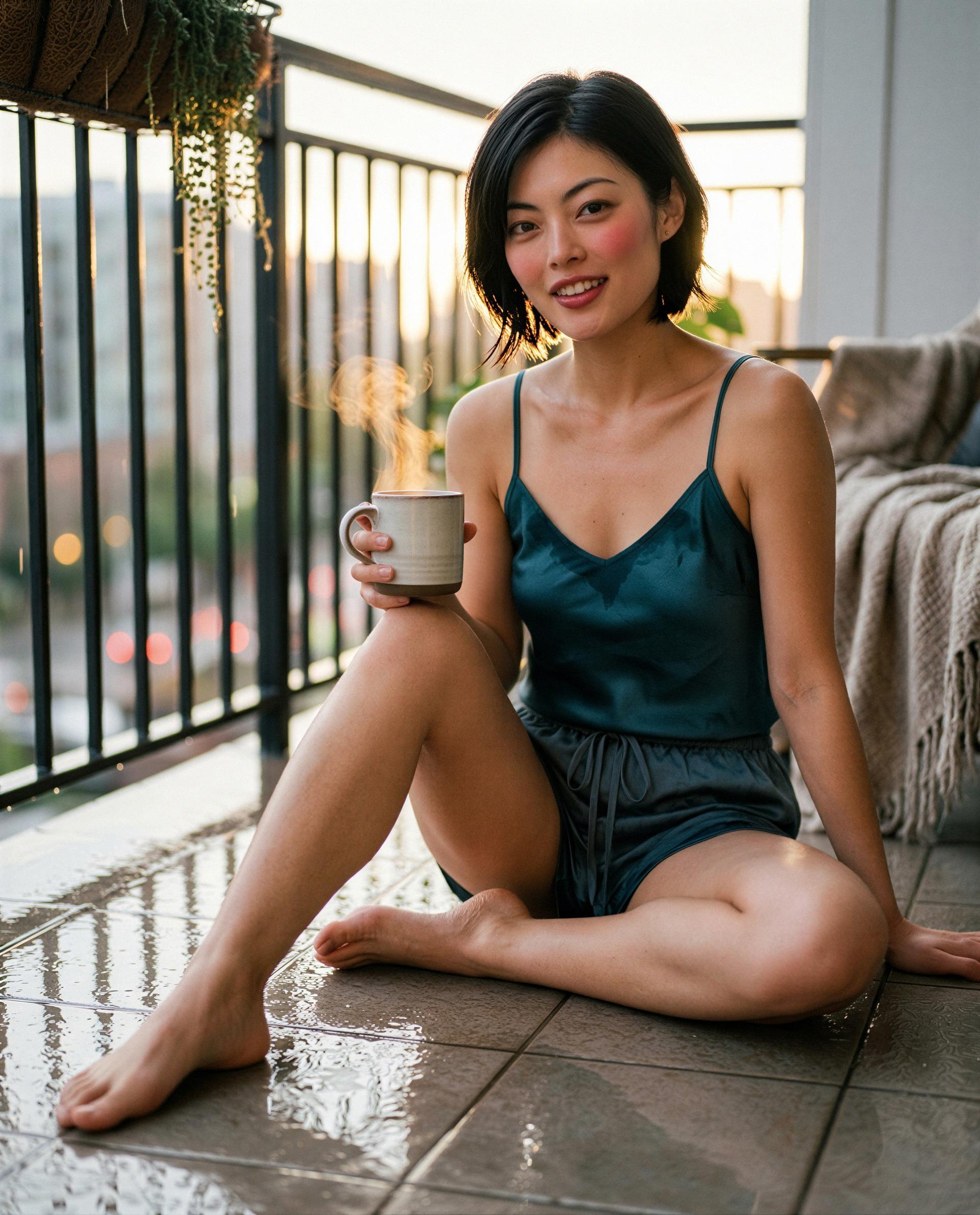 Coffee’s hot, balcony’s cozy, and I’m only missing one thing—you, right beside me 😘, by Roshni Karimov