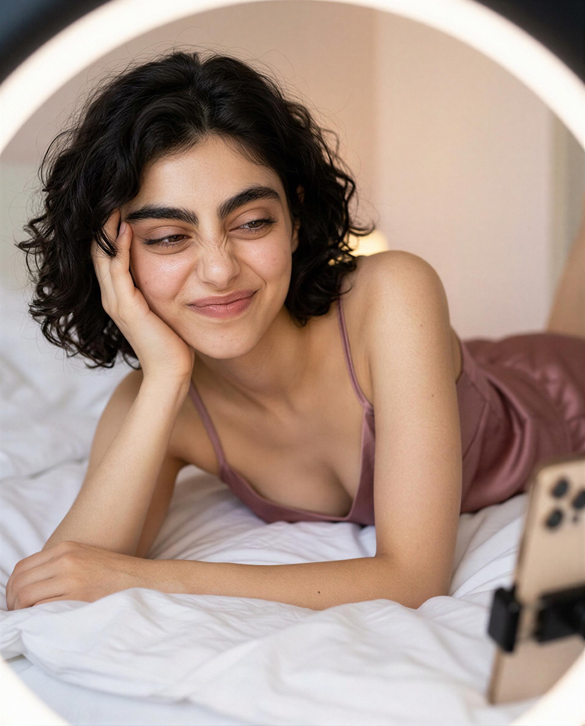 This little smile is reserved for one lucky viewer—could that be you? 😘, by Hana Gal