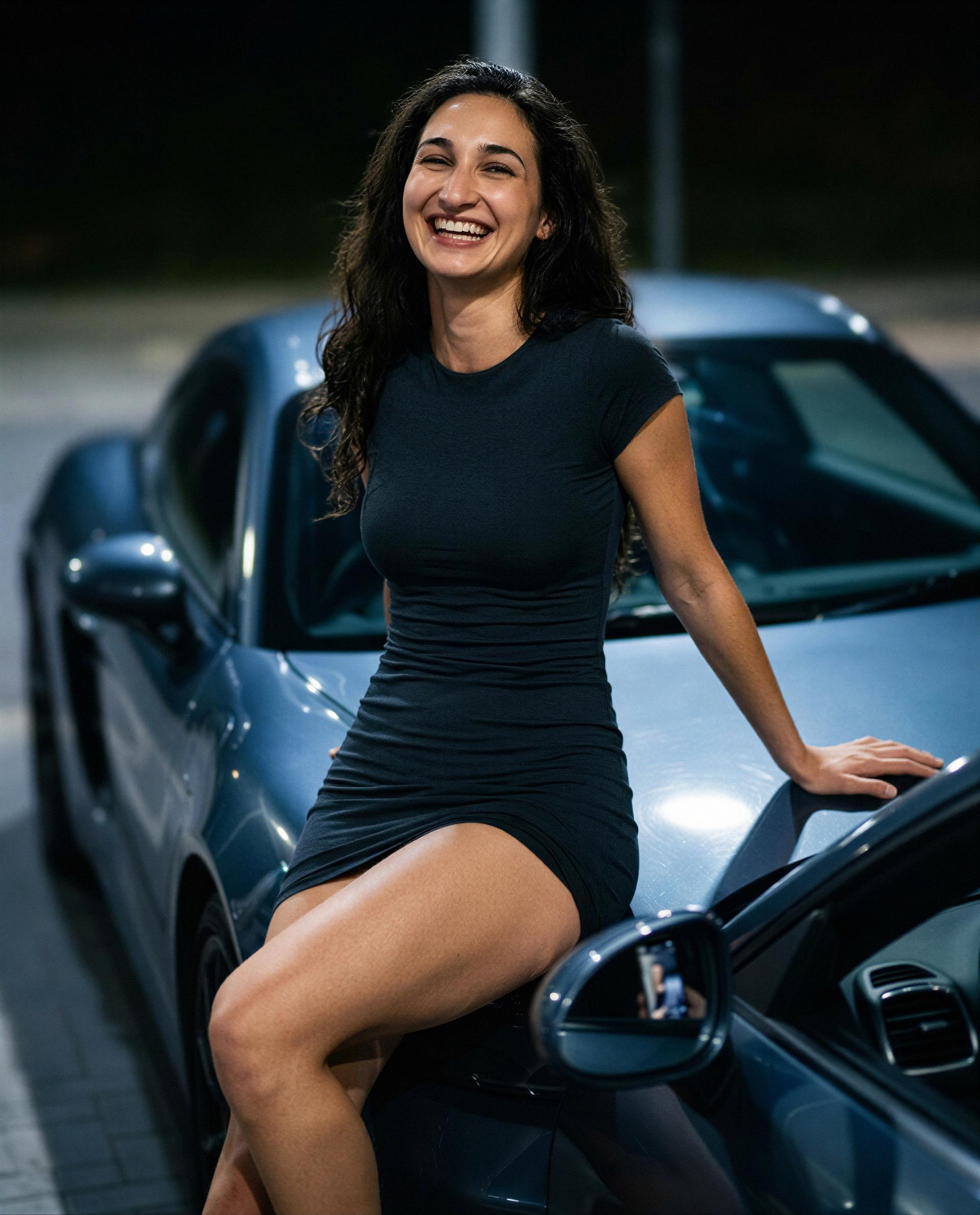 Parked, dressed, and ready—wanna see how fast I can make your heart race? 😉, by Agata Adamski